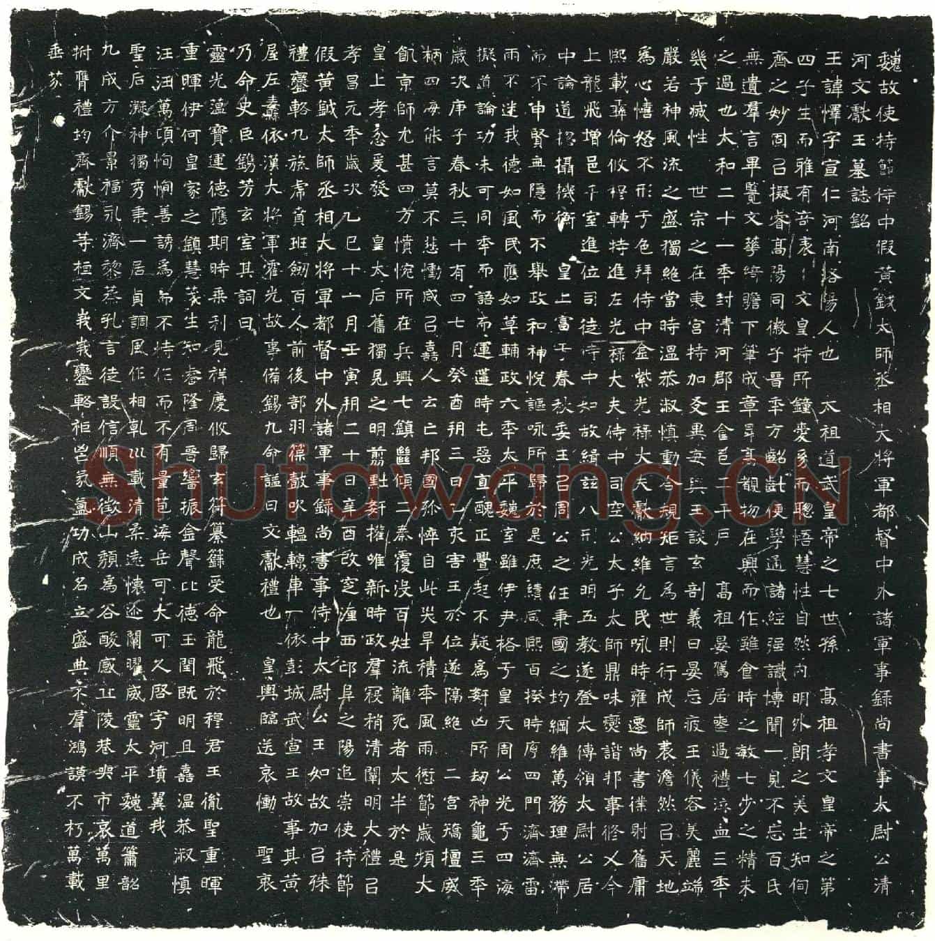 北朝元怿墓誌(魏故使持节侍中假黄钺太师丞相大将军都督中外诸军事录尚书事太尉公清河文献王之誌铭)