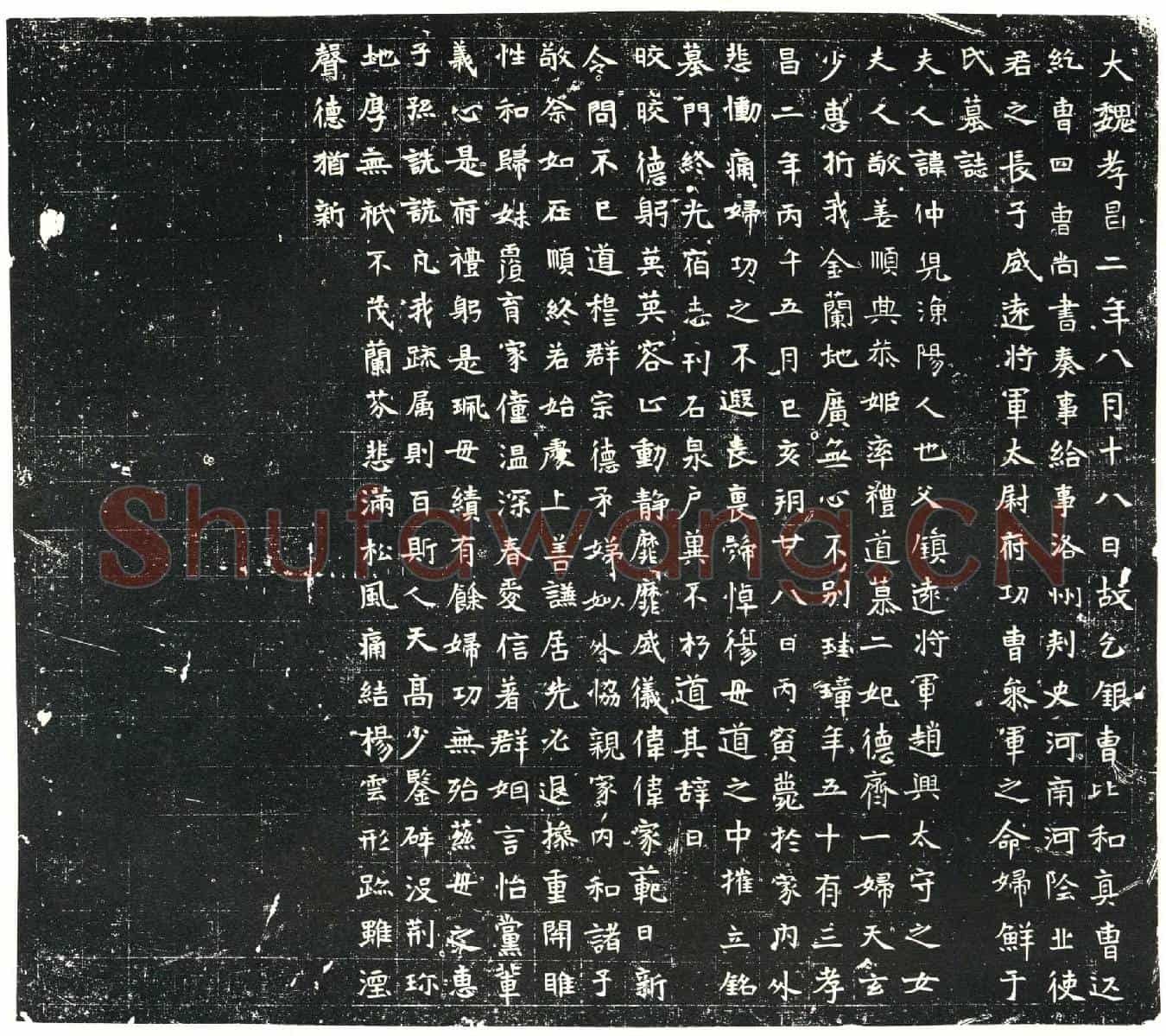 北朝鲜于仲儿墓誌(大魏孝昌二年八月十八日故乞银曹比和真曹匹纥曹四曹尚书奏事给事洛州刺史河南河阴丘使君之长子威远将军太尉府功曹参军之命妇鲜于氏墓誌)
