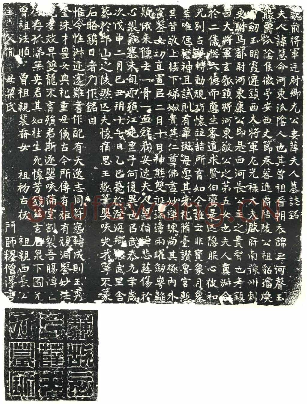 北朝薛慧命墓誌(魏前将军廷尉卿元公妻薛夫人墓誌铭)