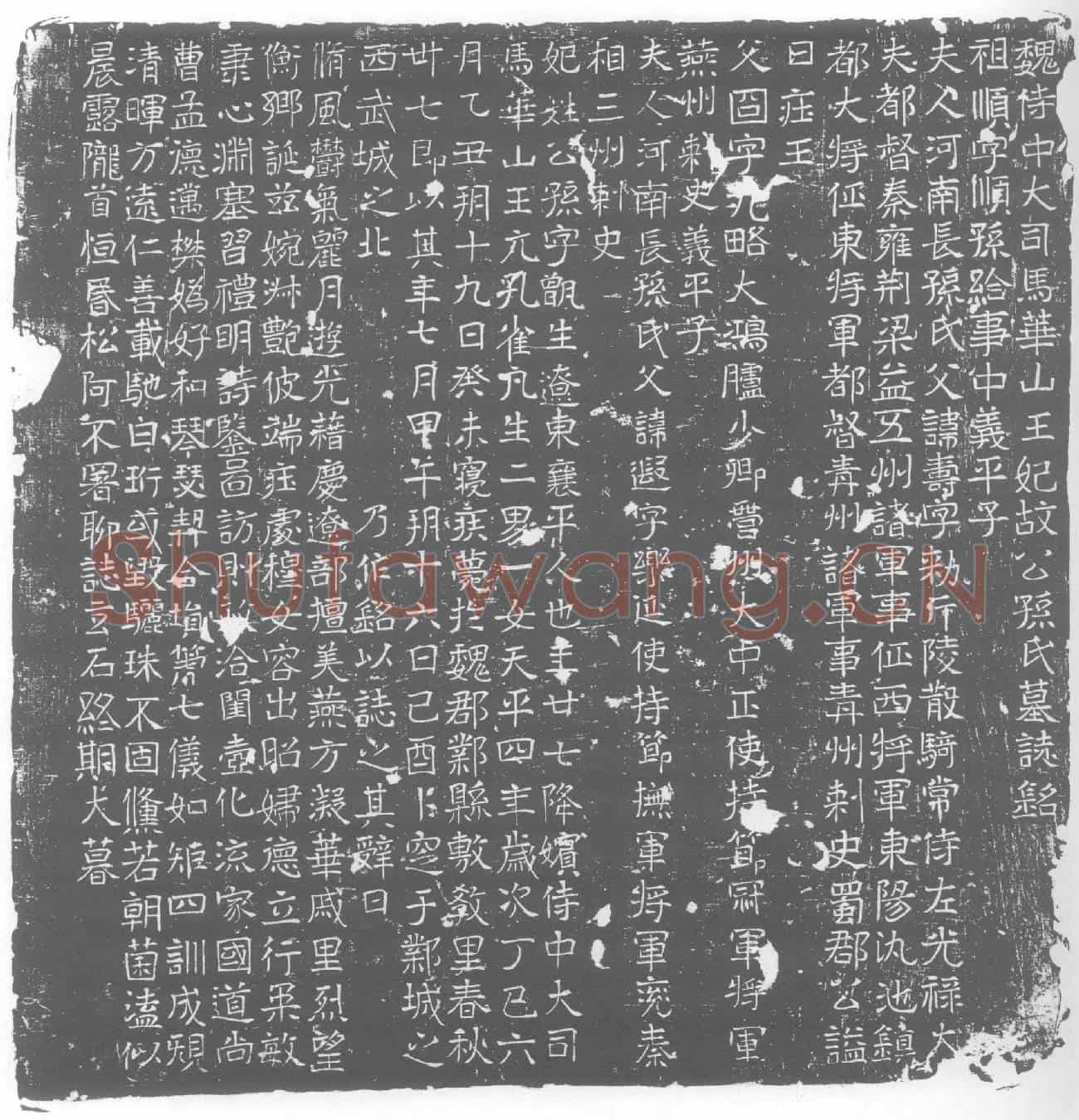 北朝公孙甑生墓誌(魏侍中大司马华山王妃故公孙氏墓誌铭)