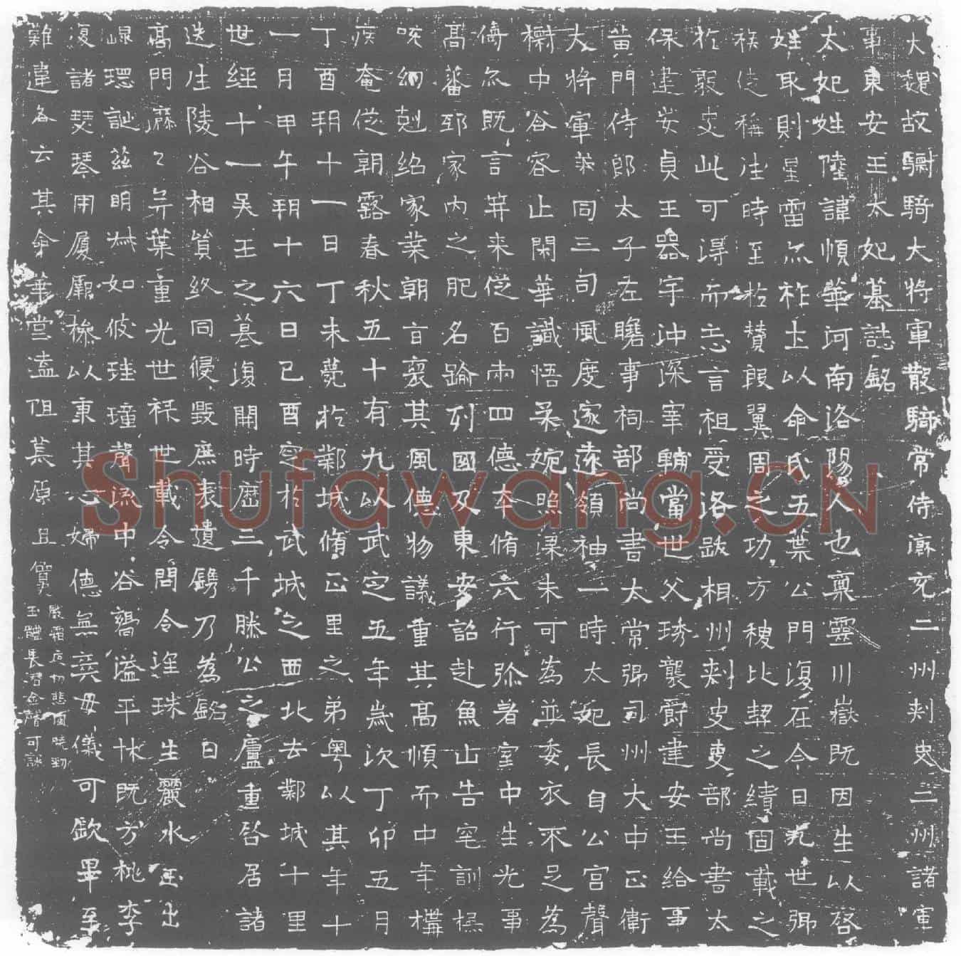 北朝陆顺华墓誌(大魏故骠骑大将军散骑常侍济衮二州刺史二州诸军事东安王太妃墓誌铭)