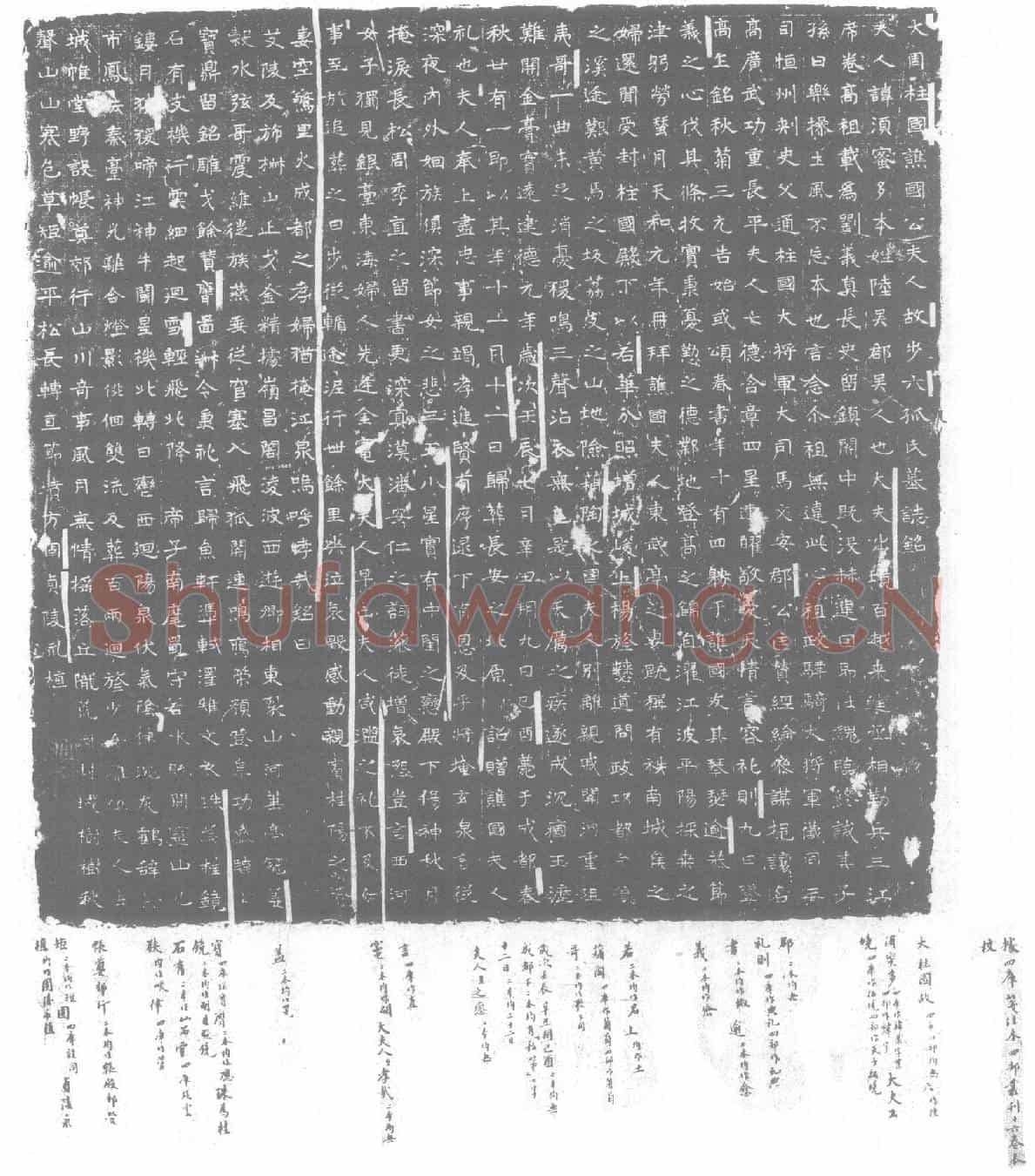 北朝步六孤须蜜多墓誌(大周柱国谯国公夫人故步六孤氏墓誌铭)