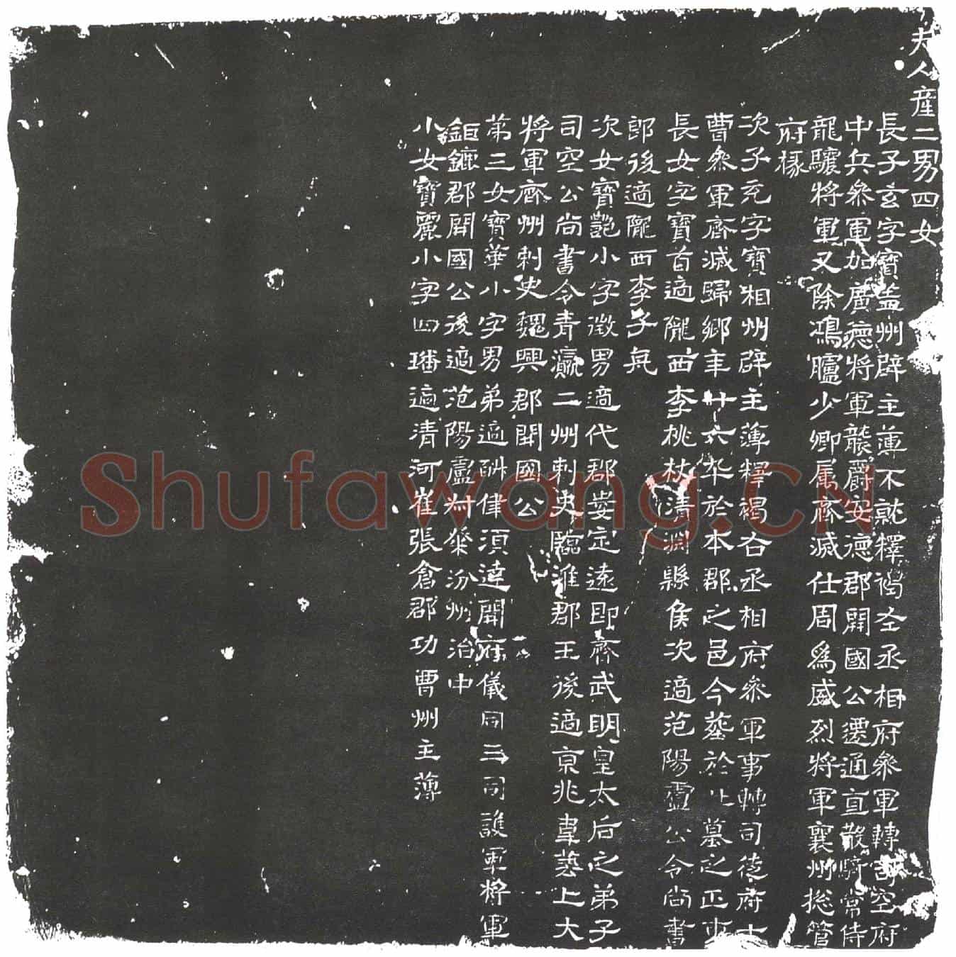 隋王楚英墓誌(齐骠骑大将军开府仪同三司尚书右僕射冀州刺史安德郡开国公忠简封公妻太原王夫人墓誌铭)