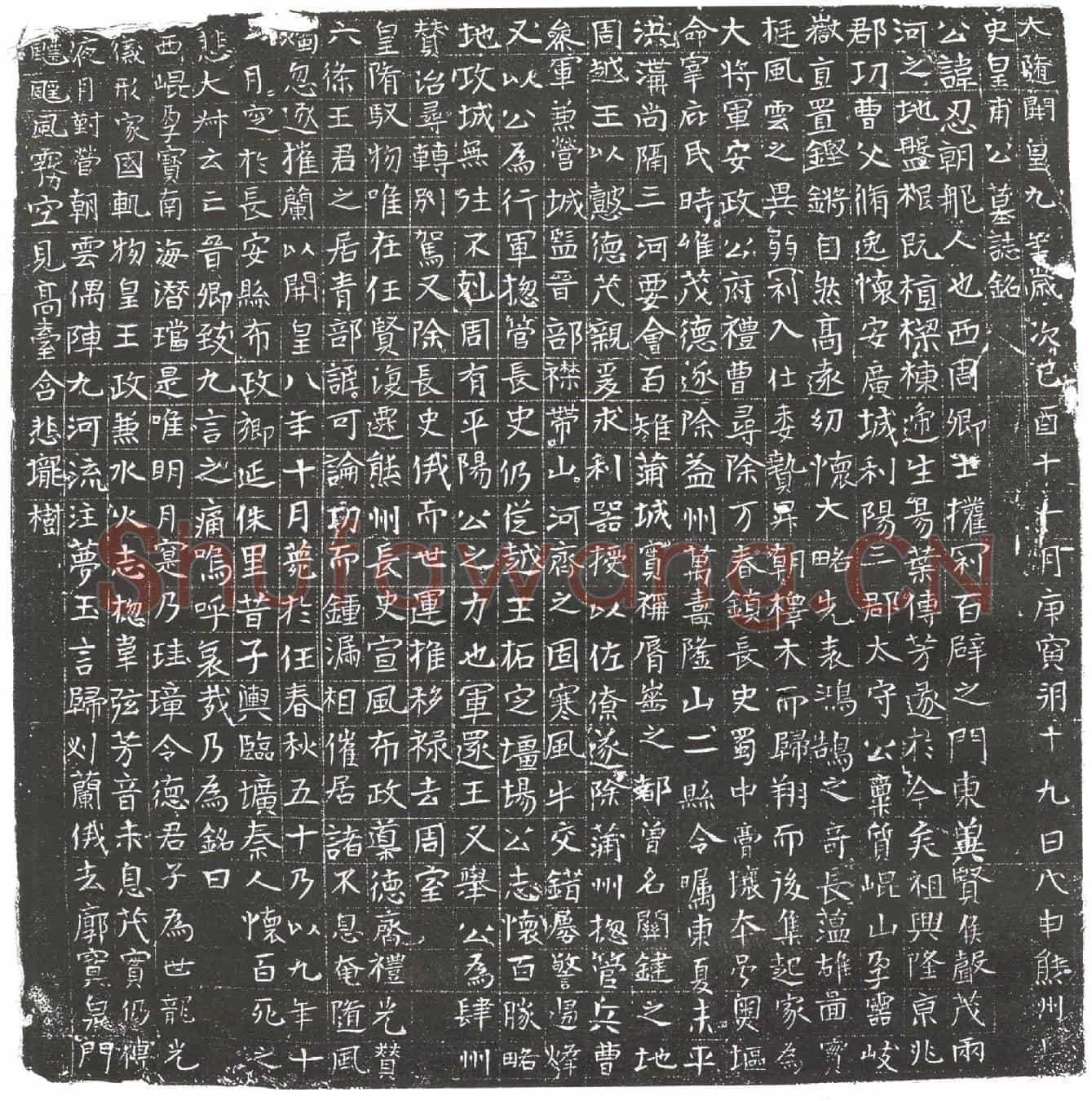 隋皇甫忍墓誌(大随开皇九年岁次己酉十一月庾寅朔十九日戊申熊州长史皇甫公墓誌铭)