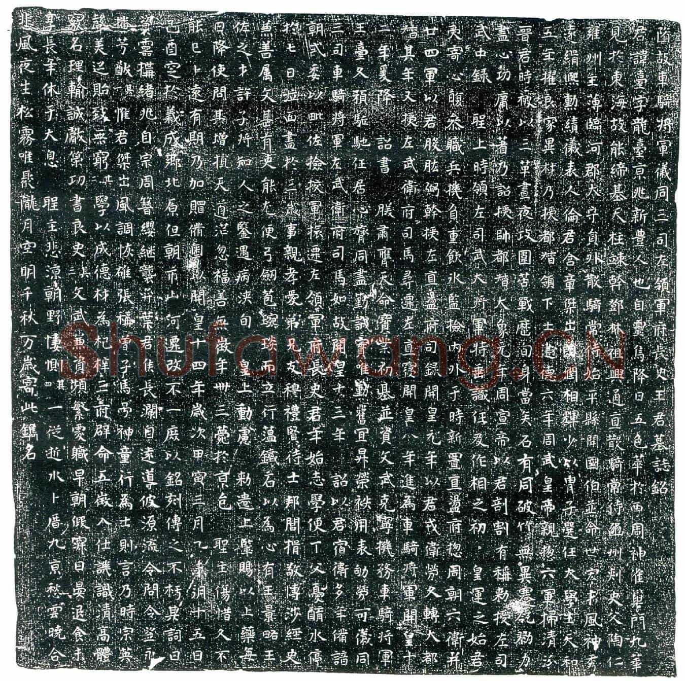 隋王台墓誌(隋故车骑将军仪同三司左领军府长史王君墓誌铭)