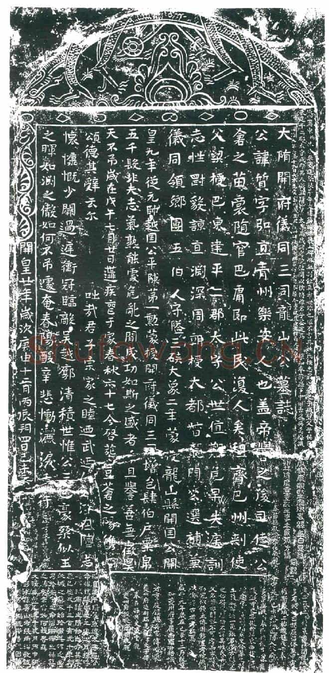 隋臧质墓誌(大隋开府仪同三司龙山公墓誌)
