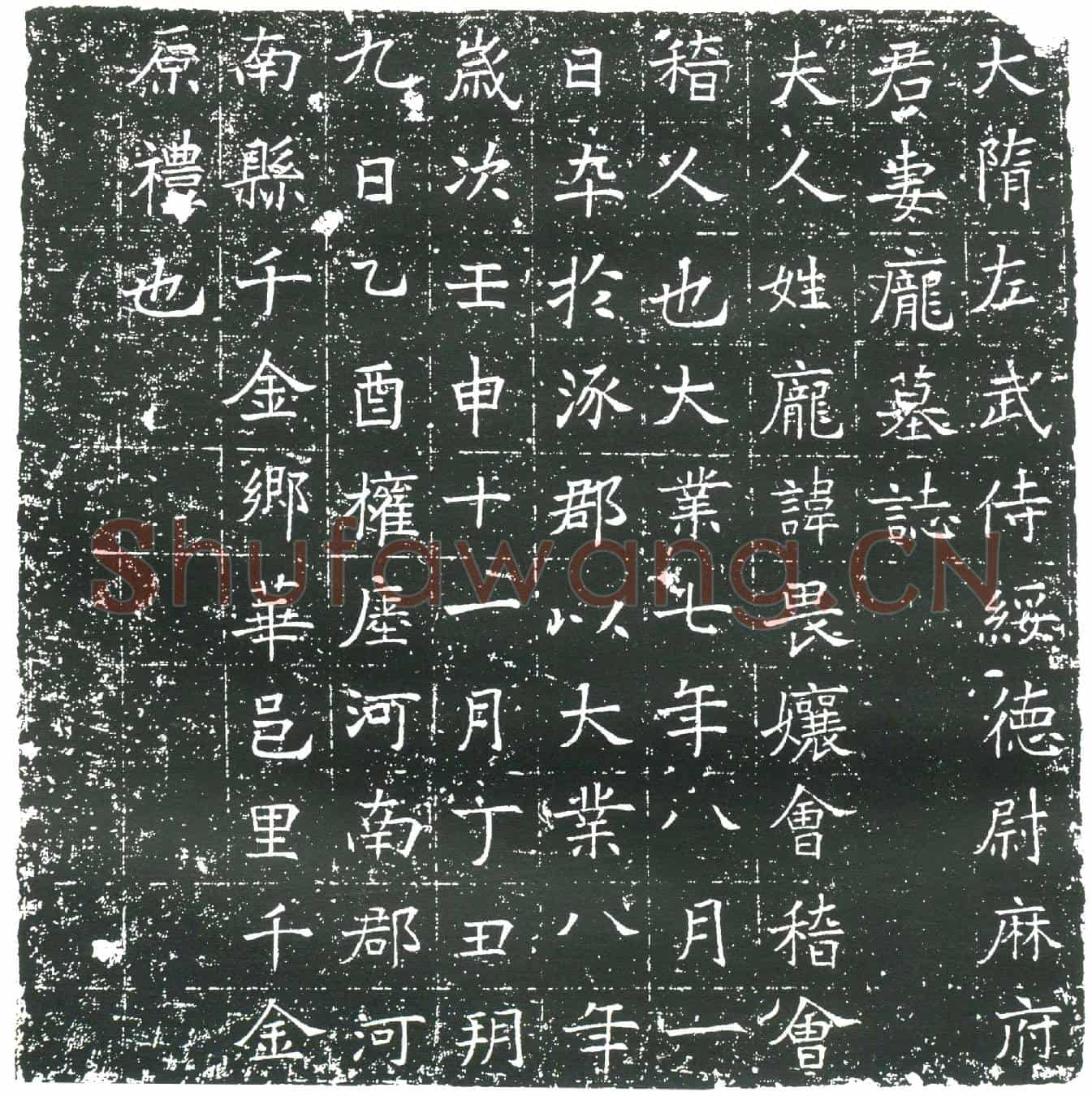 隋庞胃孃墓誌(大隋左武侍绥德尉麻府君妻庞墓誌)