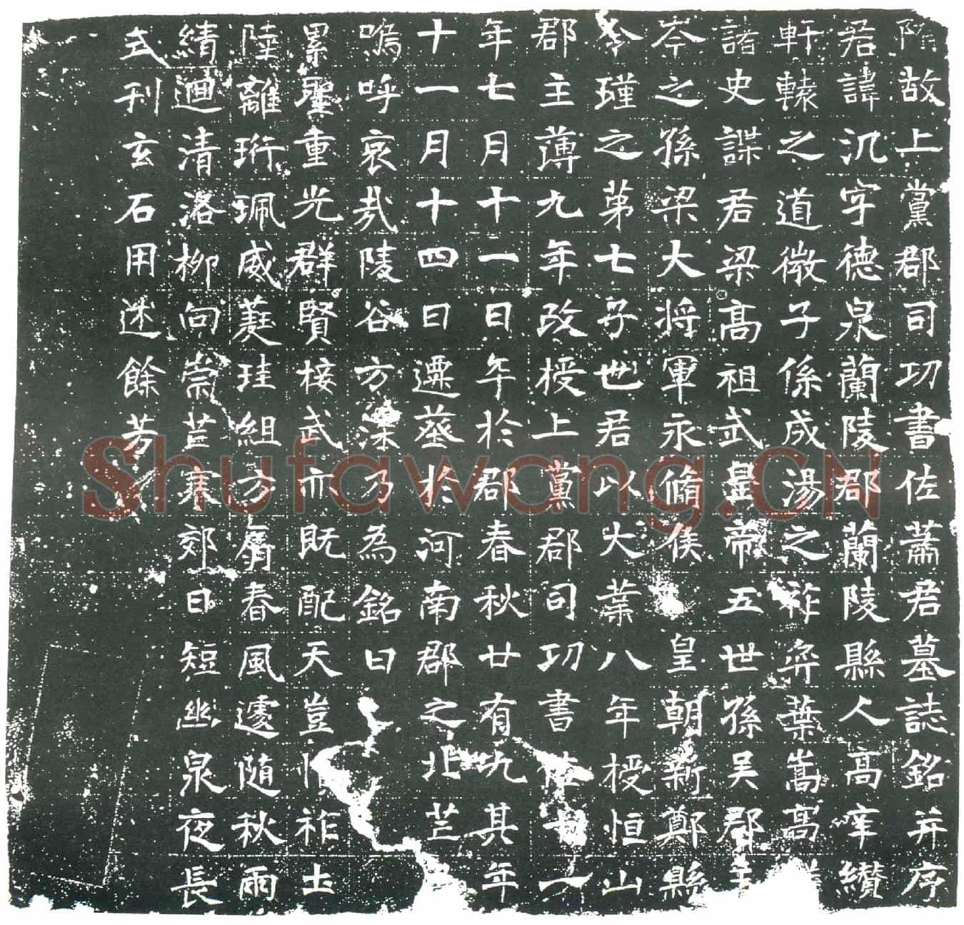 隋萧氿墓誌(隋故上党郡司功书佐萧君墓誌铭)