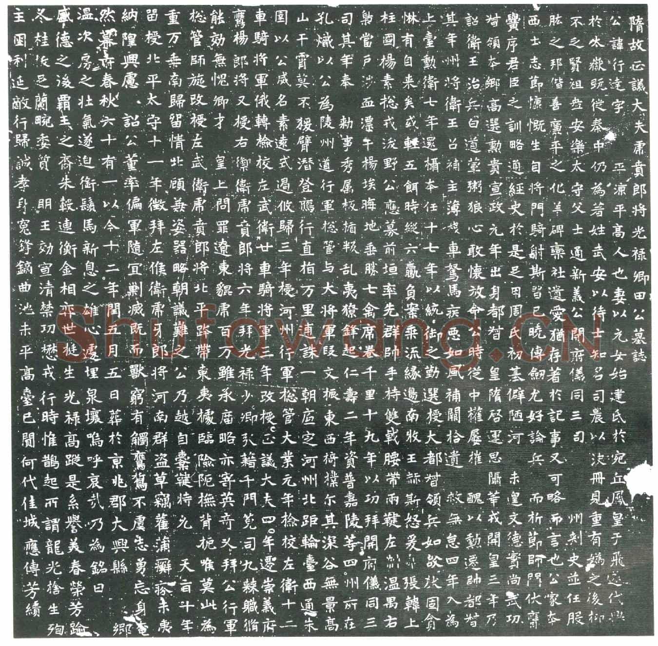 隋田行达墓誌(隋故正议大夫虎贲郎将光禄卿田公墓誌)