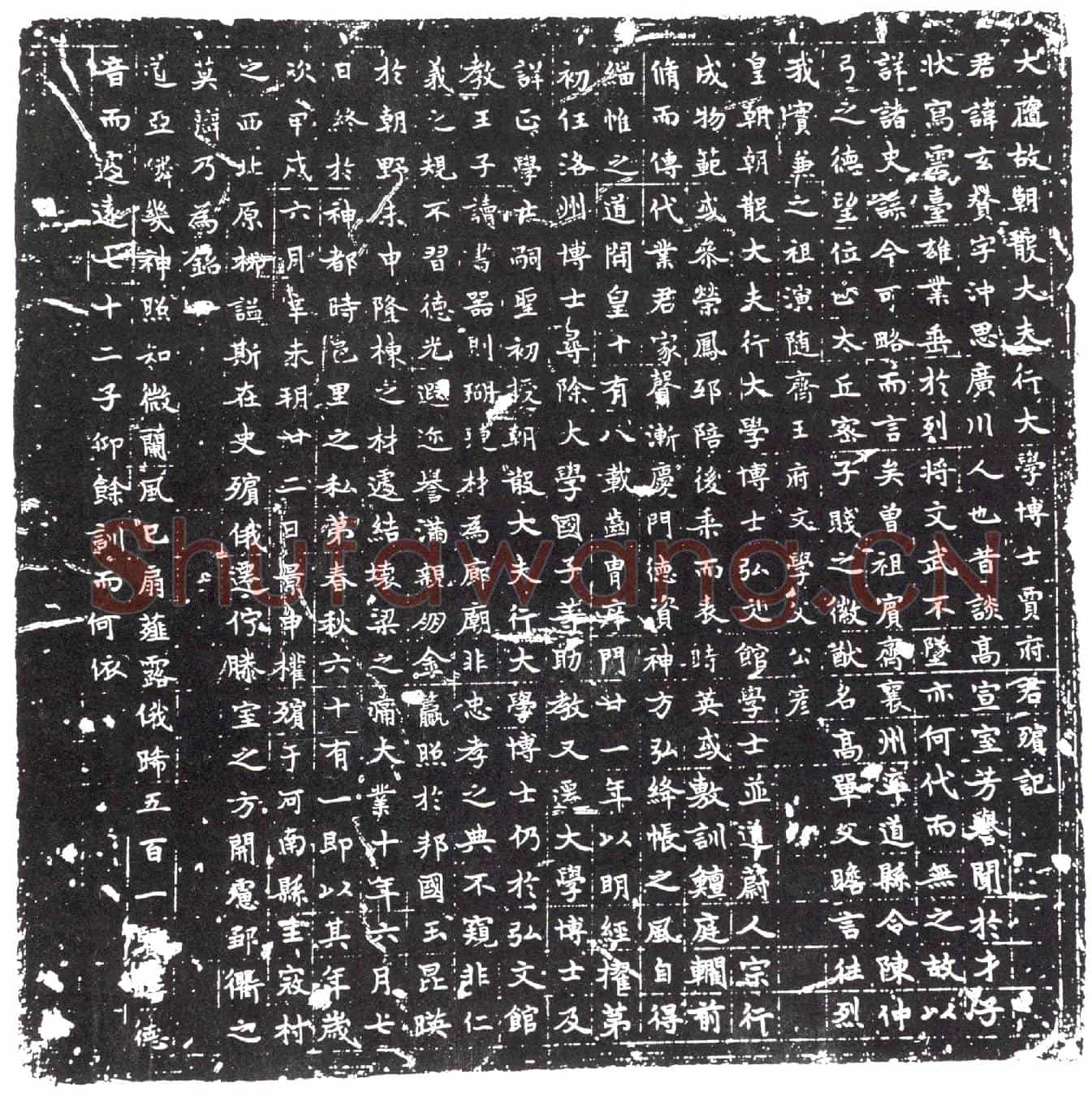 隋墓誌(大随故朝散大夫行大学博士贾府君殡记)