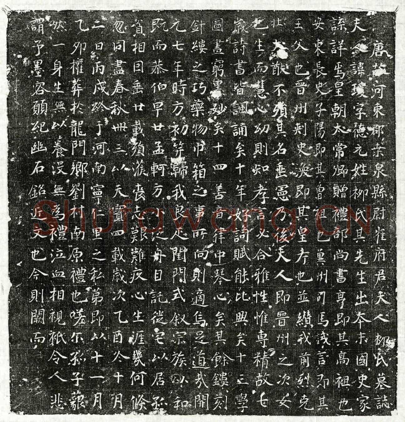 唐崔君妻柳瑗墓誌(唐故河东郡桑泉县尉崔府君夫人柳氏墓誌)