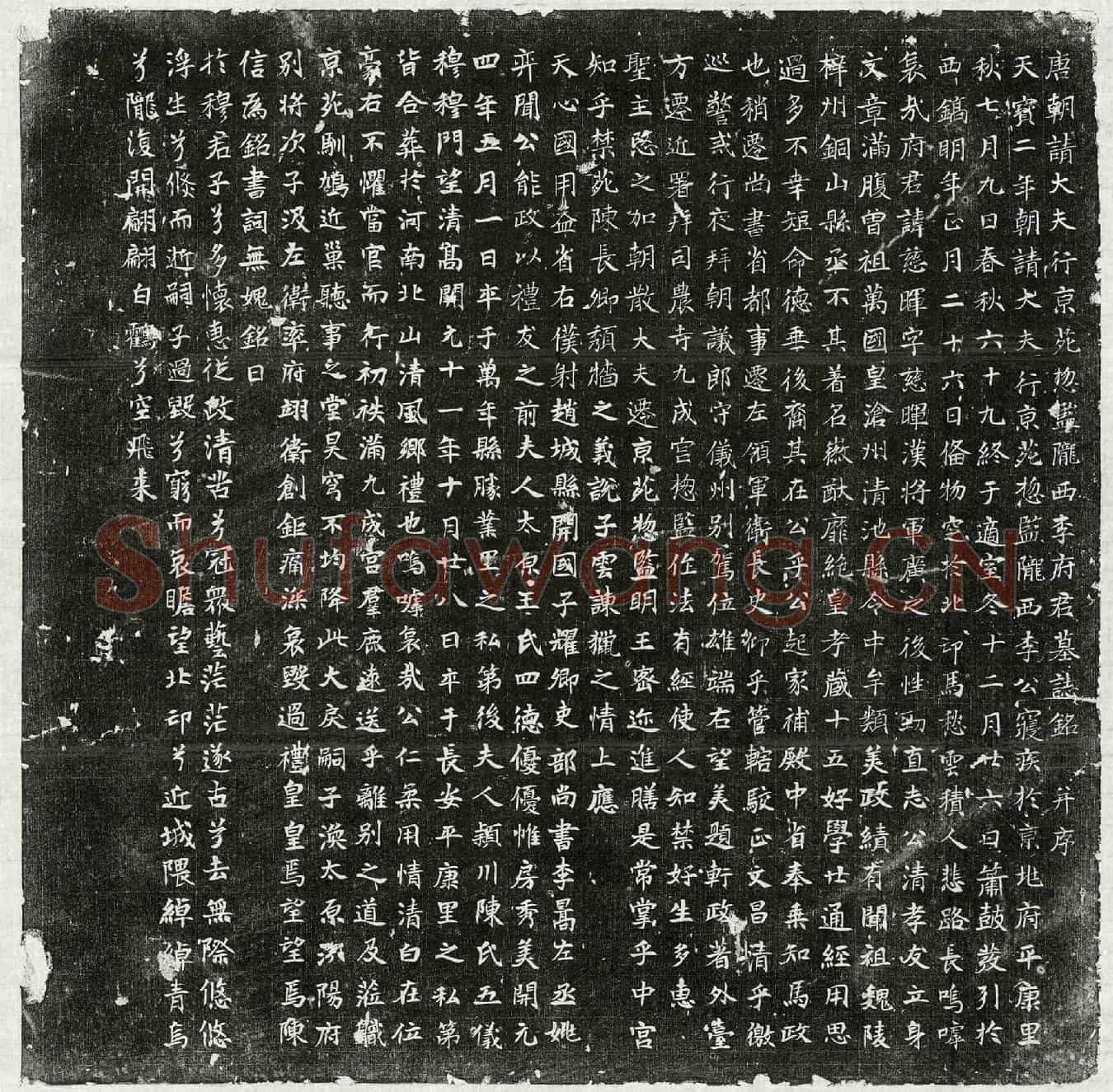 唐李慈晖墓誌(唐朝请大夫行京苑总监陇西李府君墓誌铭并序)