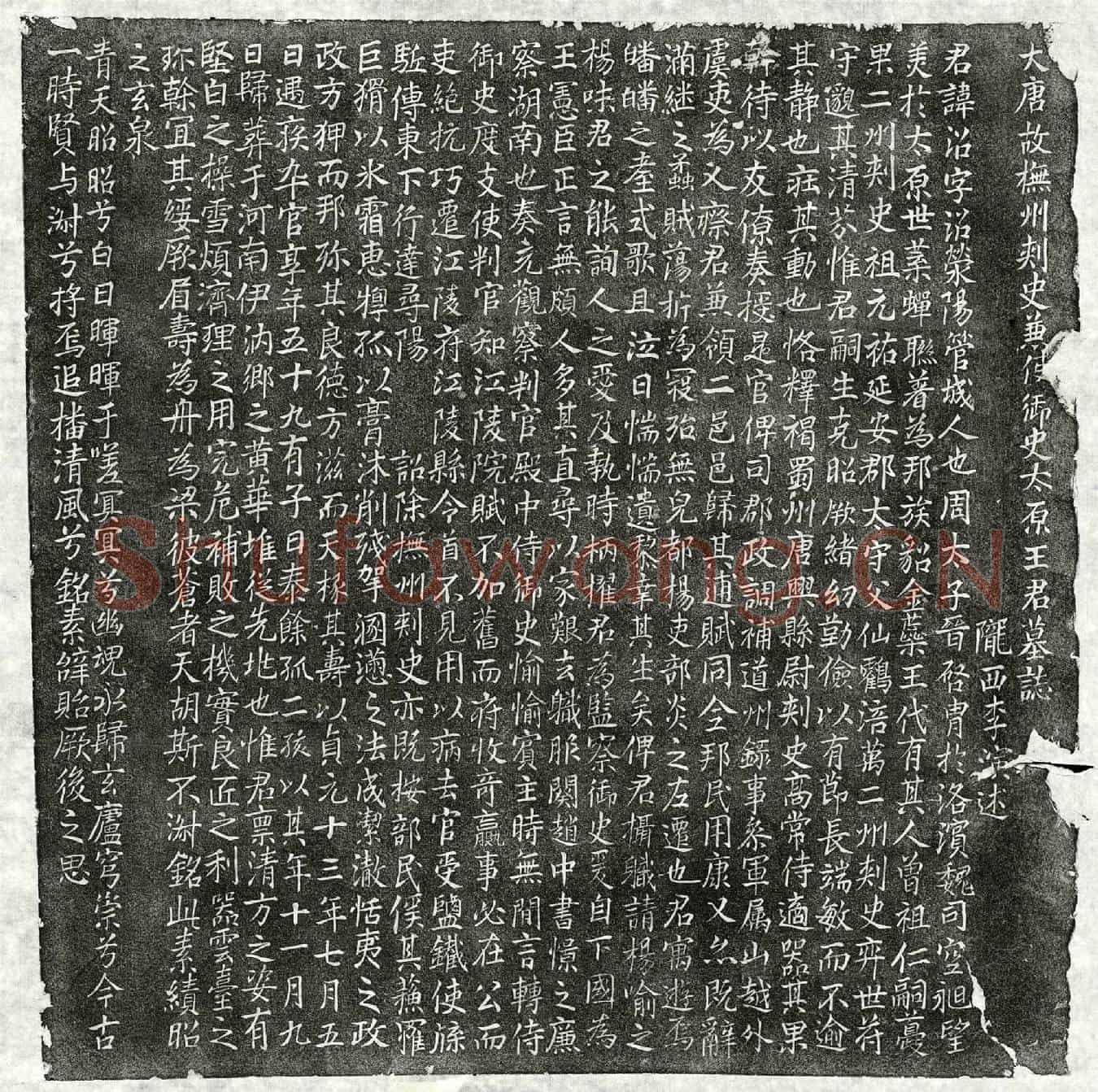 唐王沼墓誌(大唐故抚州刺史兼使御史太原王君墓誌)