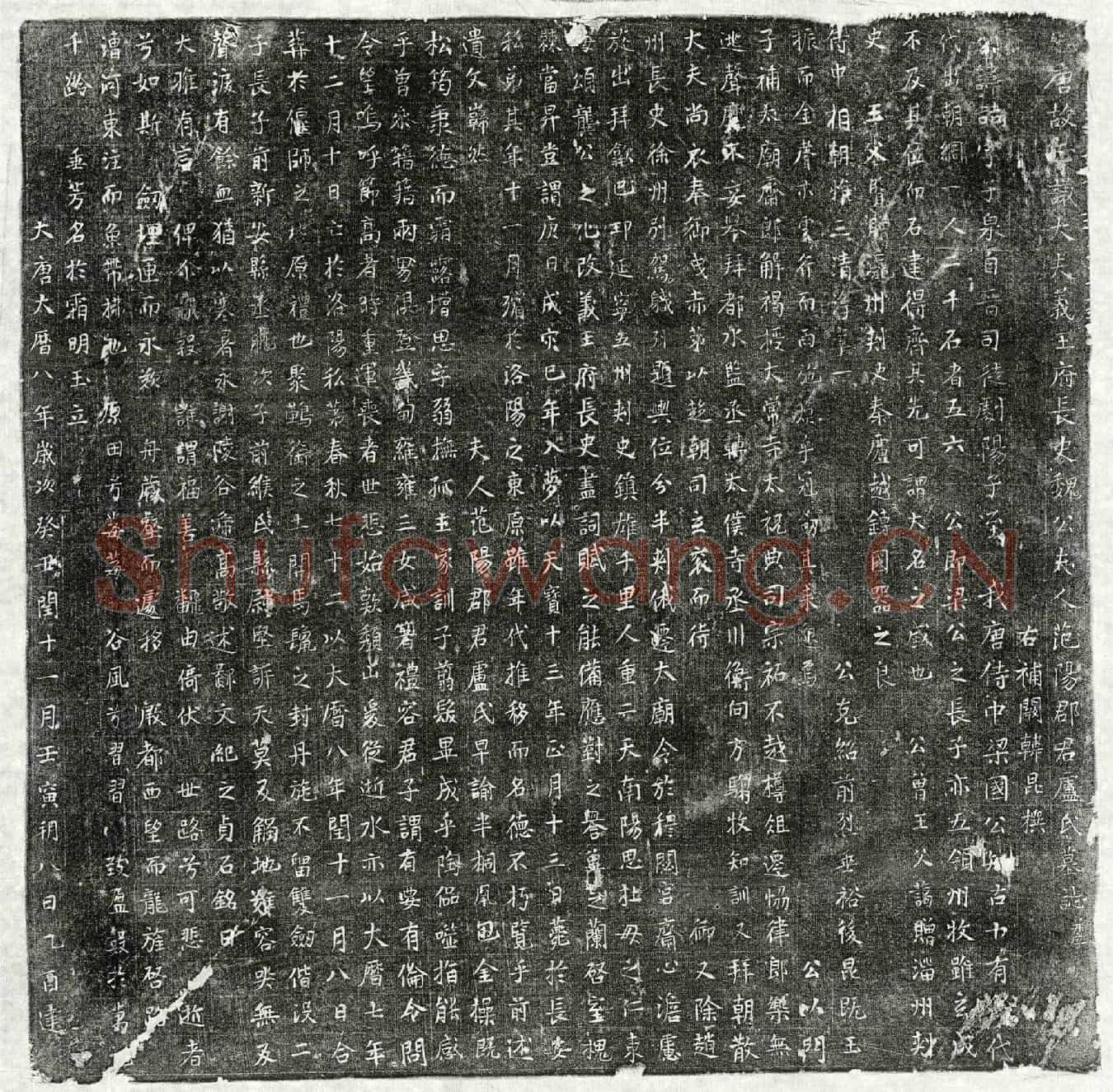 唐魏喆、魏喆妻卢氏墓誌(唐故正议大夫义王府长史魏公夫人范阳郡君卢氏墓誌并序)