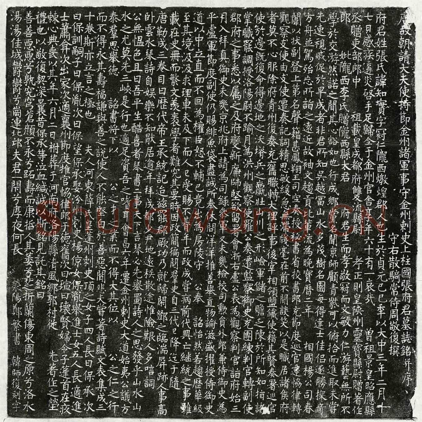 唐张知实墓誌(唐故朝请大夫使持节金州诸军事守金州刺史上柱国张府君墓誌铭并序)