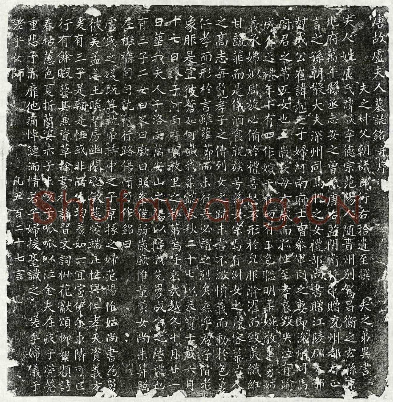 唐崔同妻卢谈墓誌(唐故卢夫人墓誌铭并序)