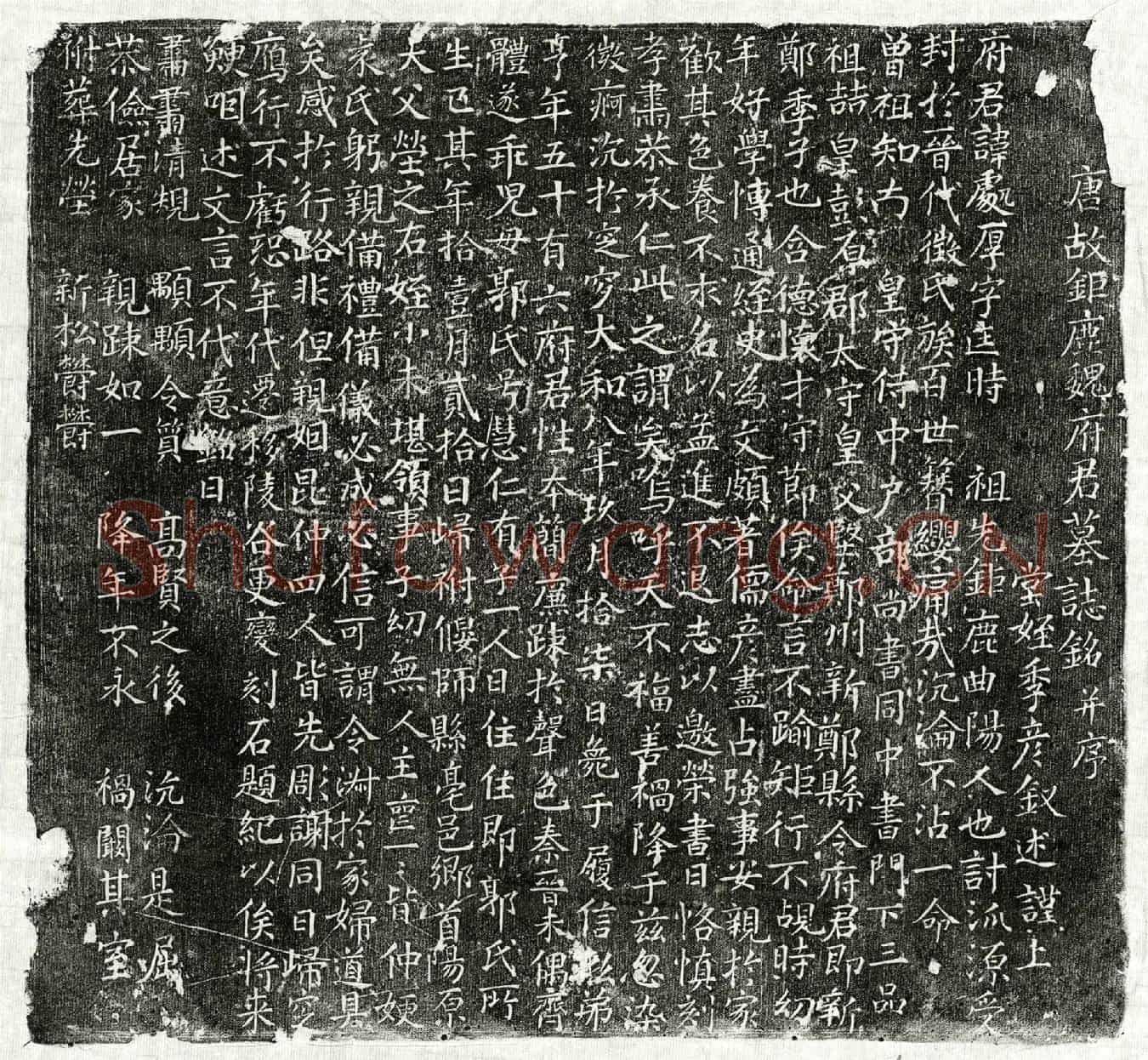 唐魏处厚墓誌(唐故鉅鹿魏府君墓誌铭并序)