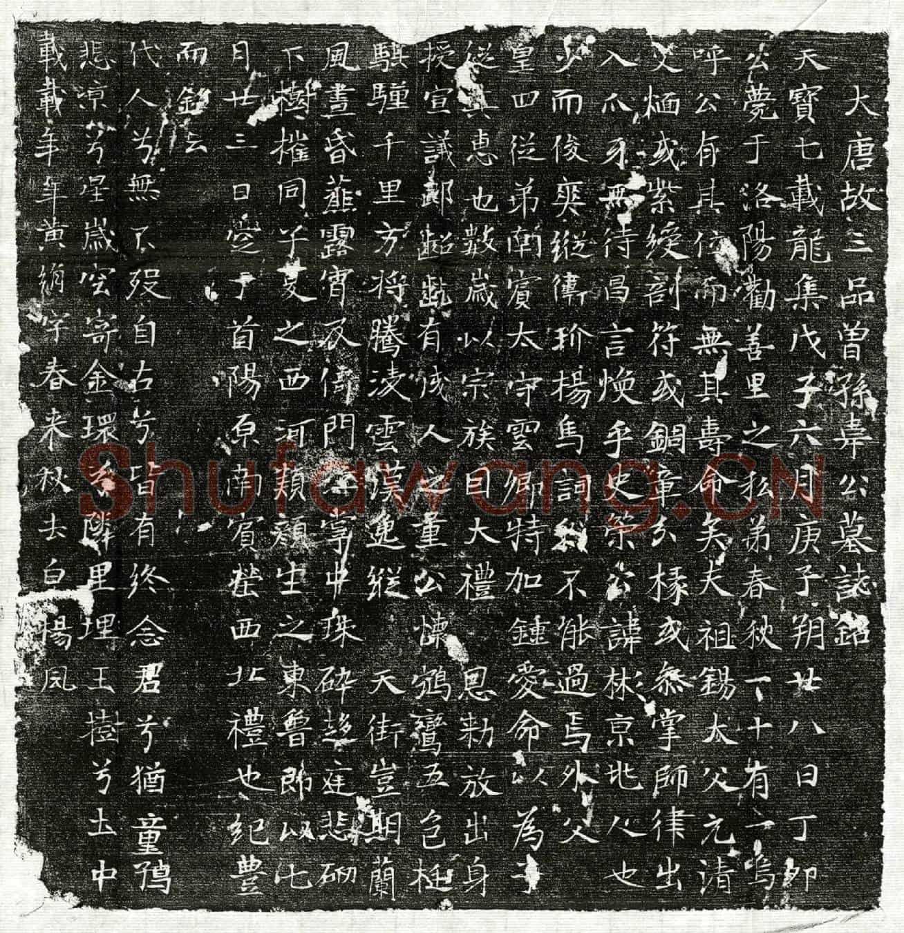 唐韦彬墓誌(大唐故三品曾孙韦公墓誌铭)
