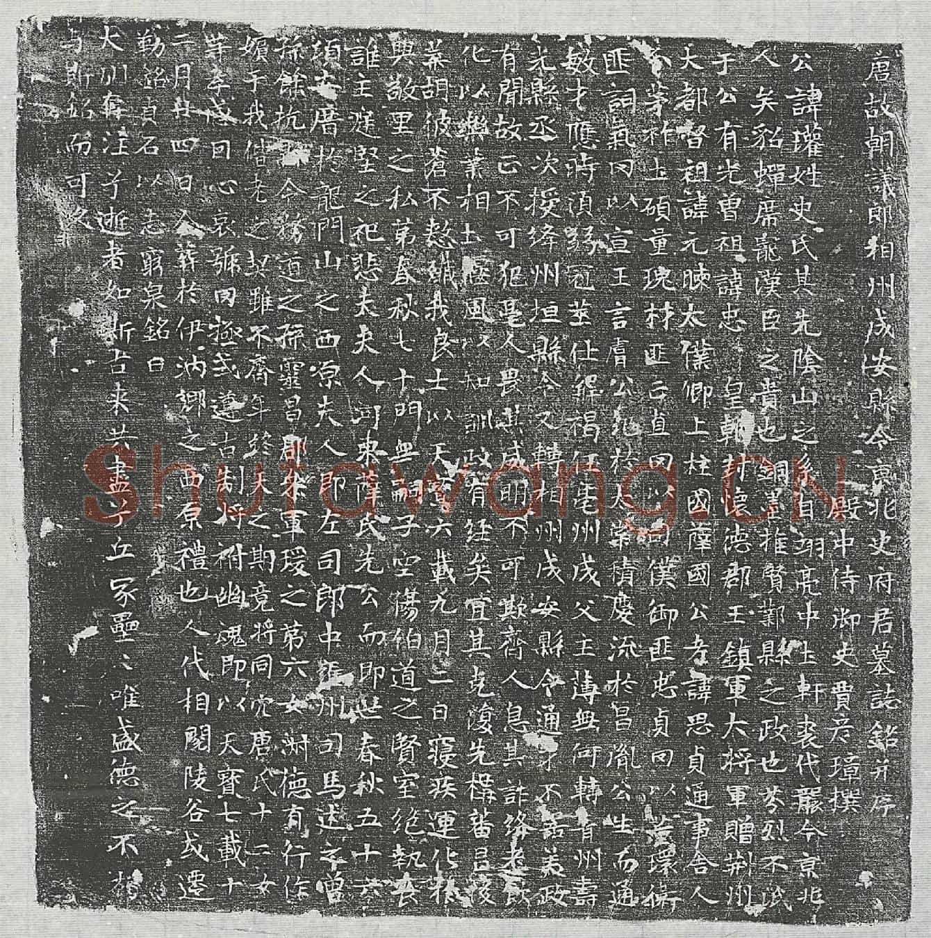 唐史瓘墓誌(唐故朝议郎相州成安县令京兆史府君墓誌铭并序)