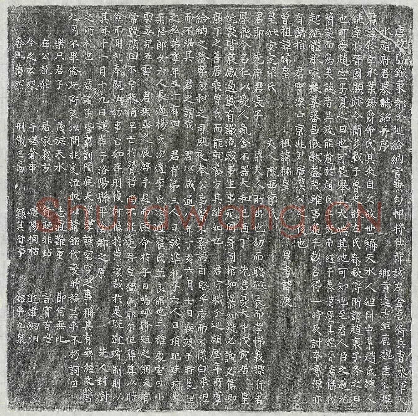 唐赵余墓誌(唐故盐铁东都分巡给纳官兼勾押将仕郎试左金吾卫兵曹参军天水赵府君墓誌铭并序)