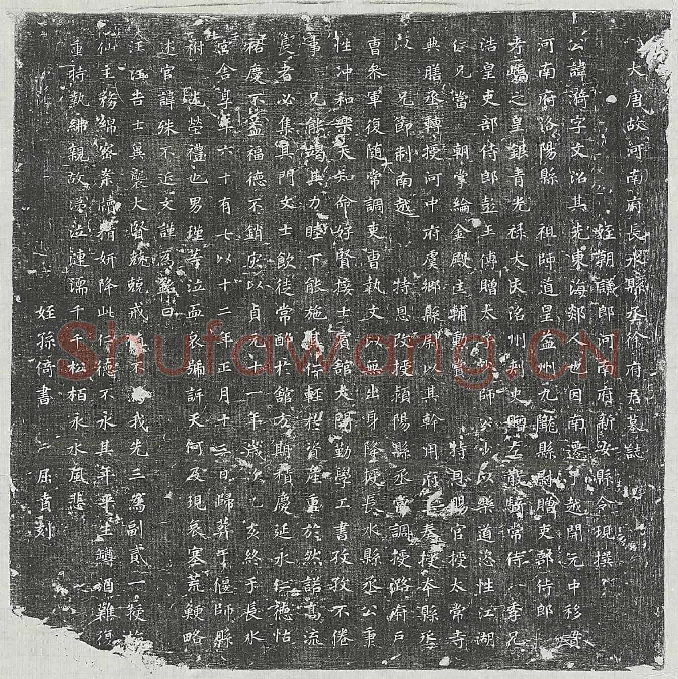 唐徐漪墓誌(大唐故河南府长水县丞徐府君墓誌)
