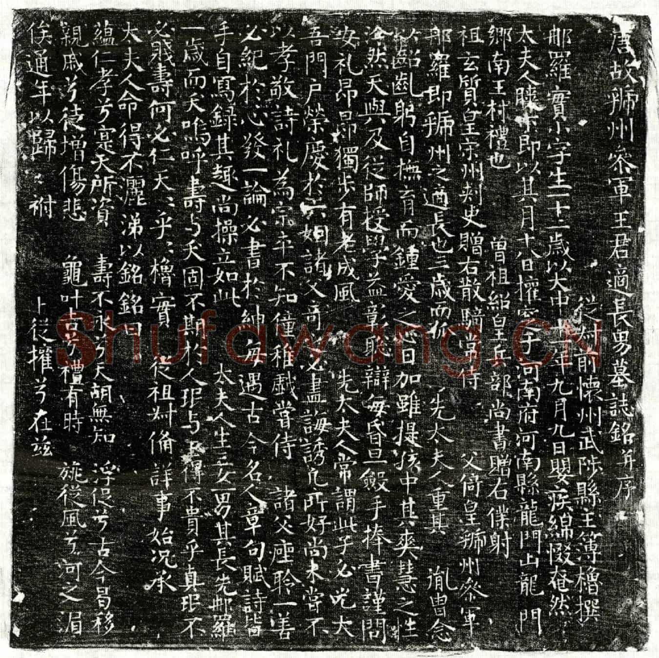 唐王郍罗墓誌(唐故虢州参军王君适长男墓誌铭并序)