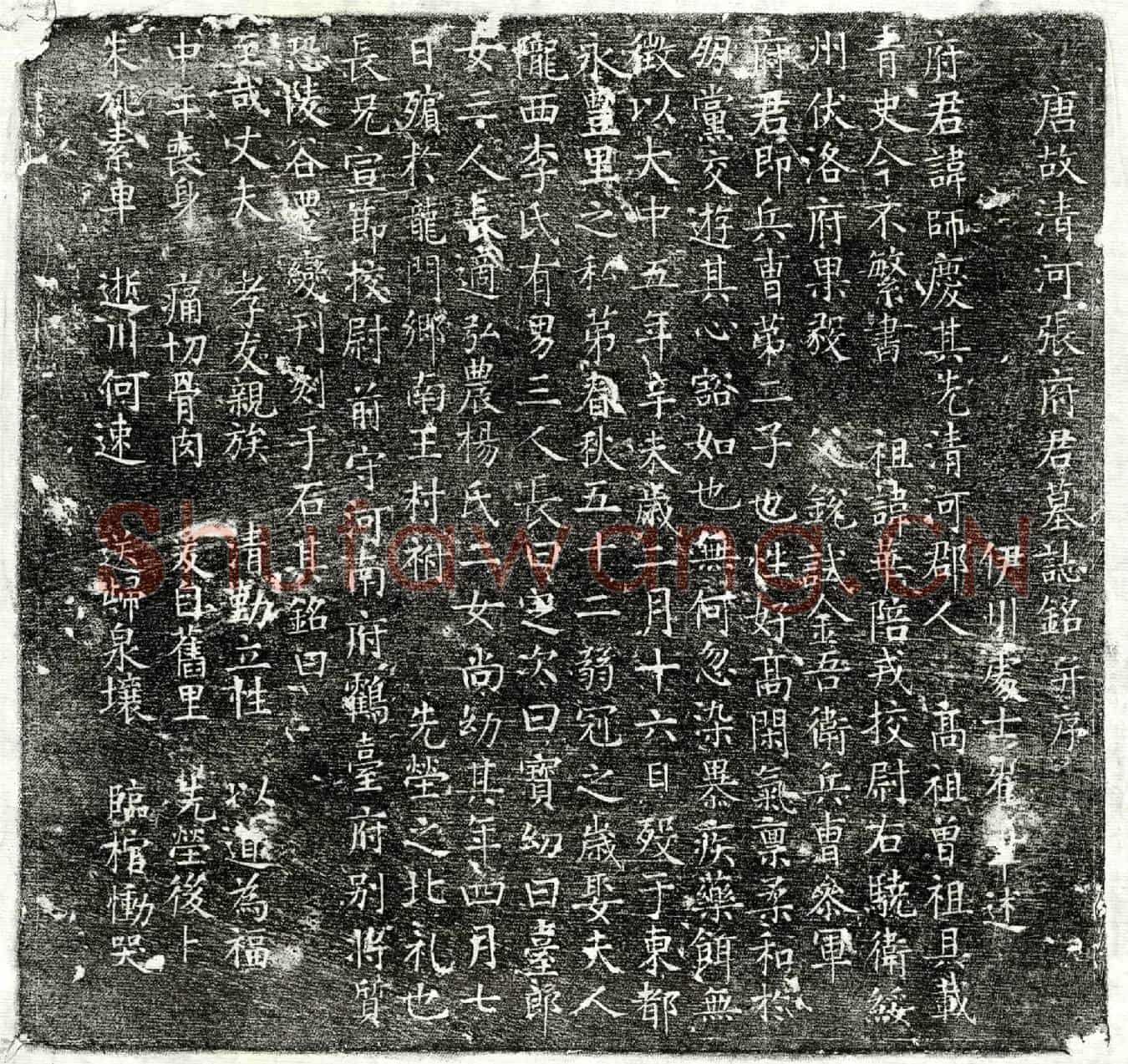唐张师庆墓誌(唐故清河张府君墓誌铭并序)