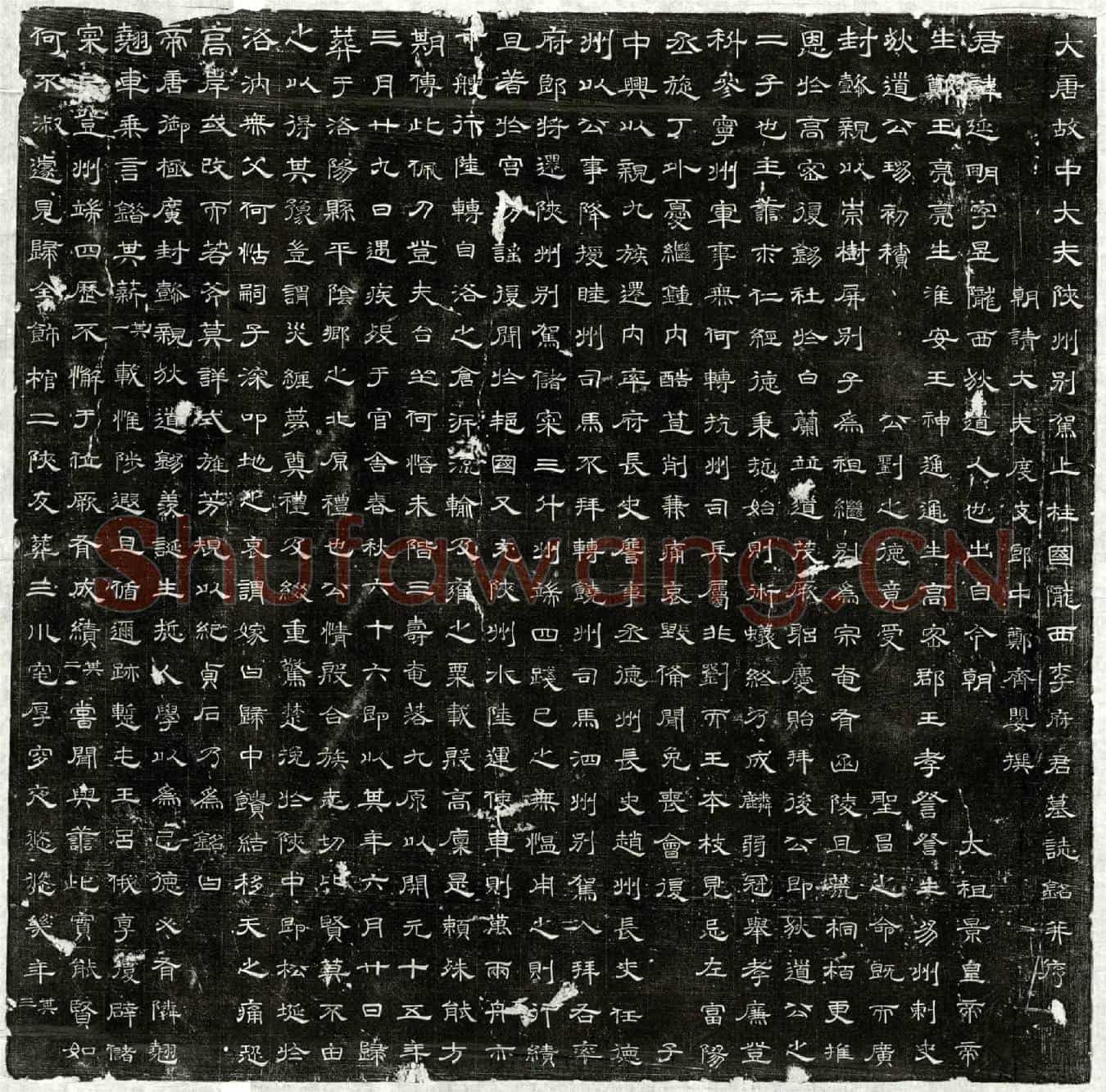 唐李延明墓誌(大唐故中大夫陕州别驾上柱国陇西李府君墓誌铭并序)