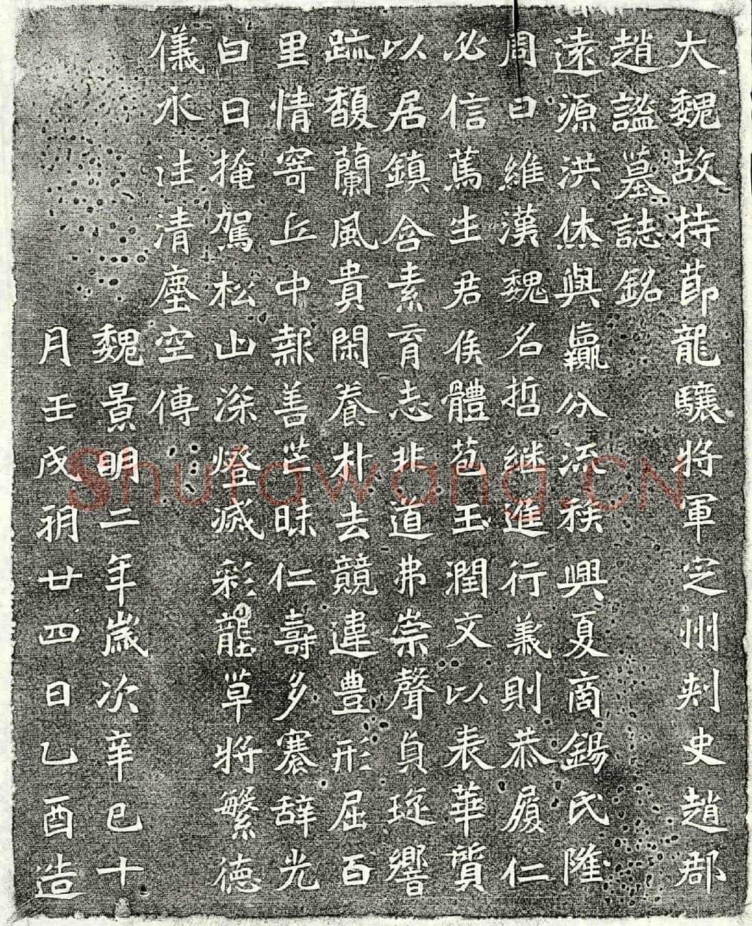 北朝赵谧墓誌(大魏故持莭龙骧将军定州刺史赵郡赵谧墓誌铭)