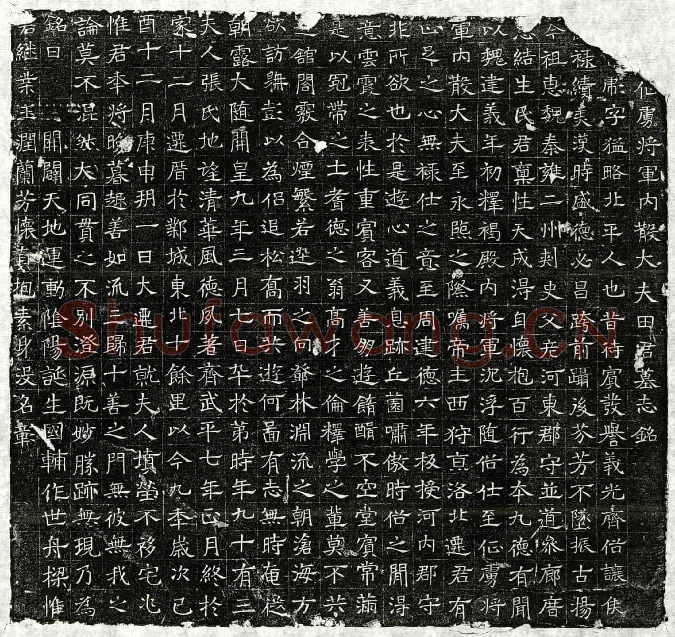 隋田彪墓誌(□□征虏将军内散大夫田君墓志铭)