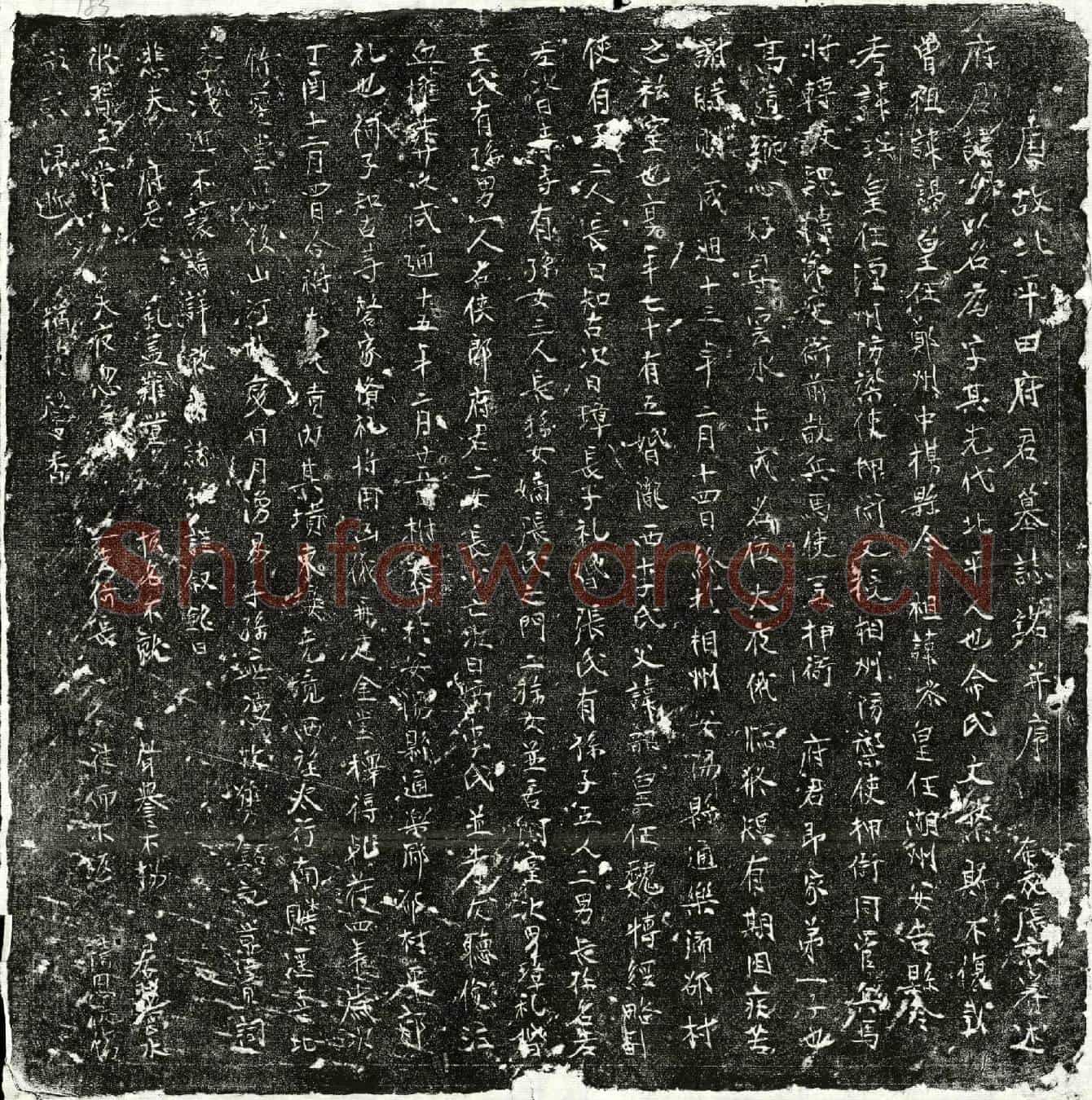 唐田卿墓誌(唐故北平田府君墓誌铭并序)