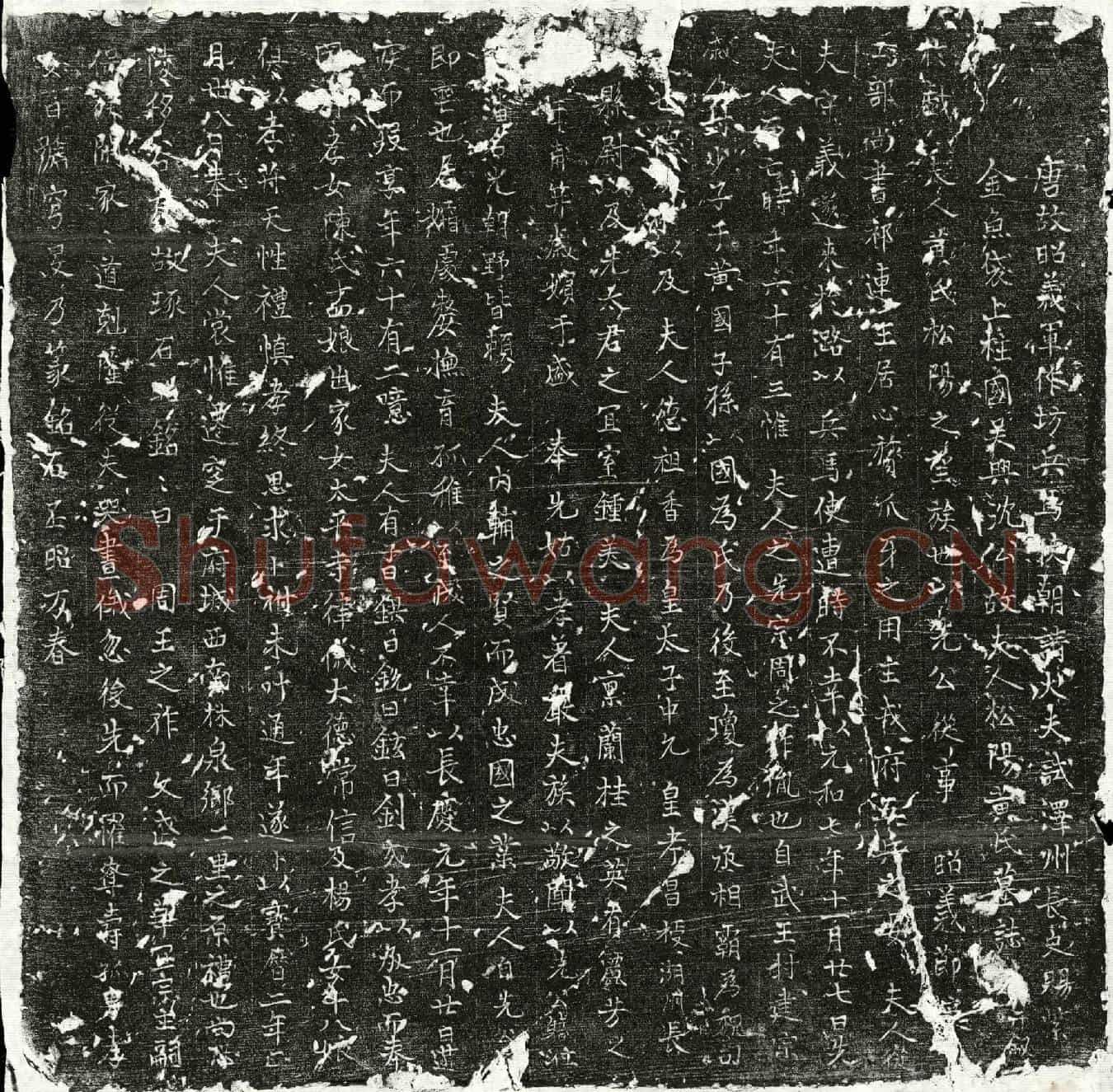 唐沈君妻黄氏墓誌(唐故昭义军作坊兵马使朝请大夫试泽州长史赐紫金鱼袋上柱国吴兴沈公故夫人松阳黄氏墓誌铭并叙)