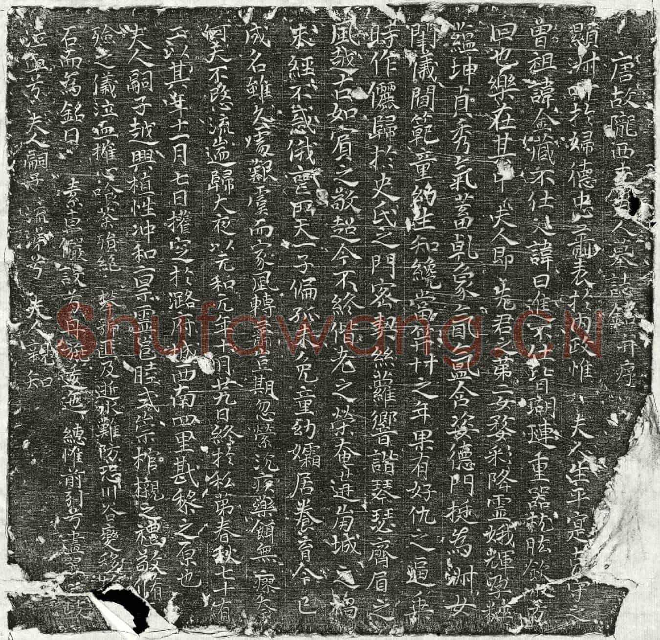 唐史君妻李氏墓誌(唐故陇西李夫人墓誌铭并序)