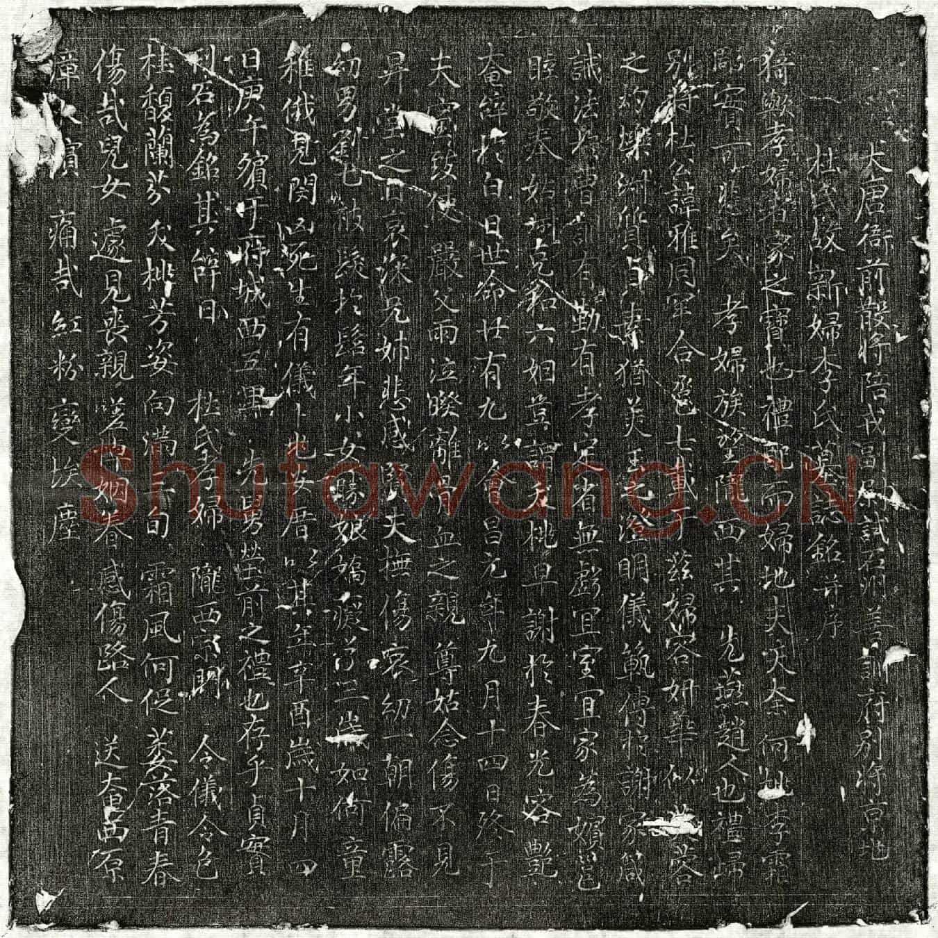 唐杜雅妻李氏墓誌(大唐衙前散将陪戎副尉试石州善训府别将京兆杜氏故新妇李氏墓誌铭并序)