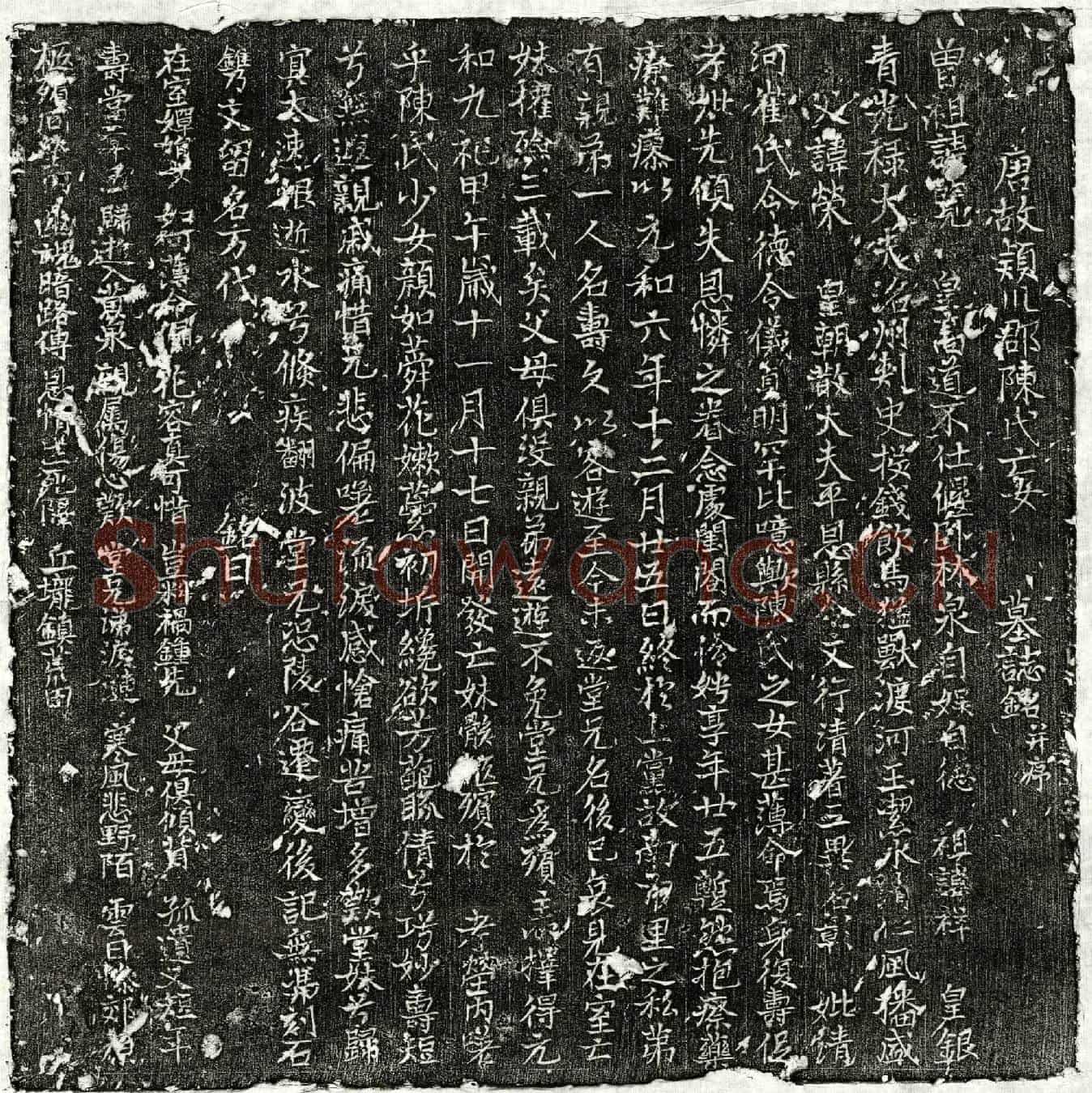 唐陈荣女墓誌(唐故颍川郡陈氏亡女墓誌铭并序)
