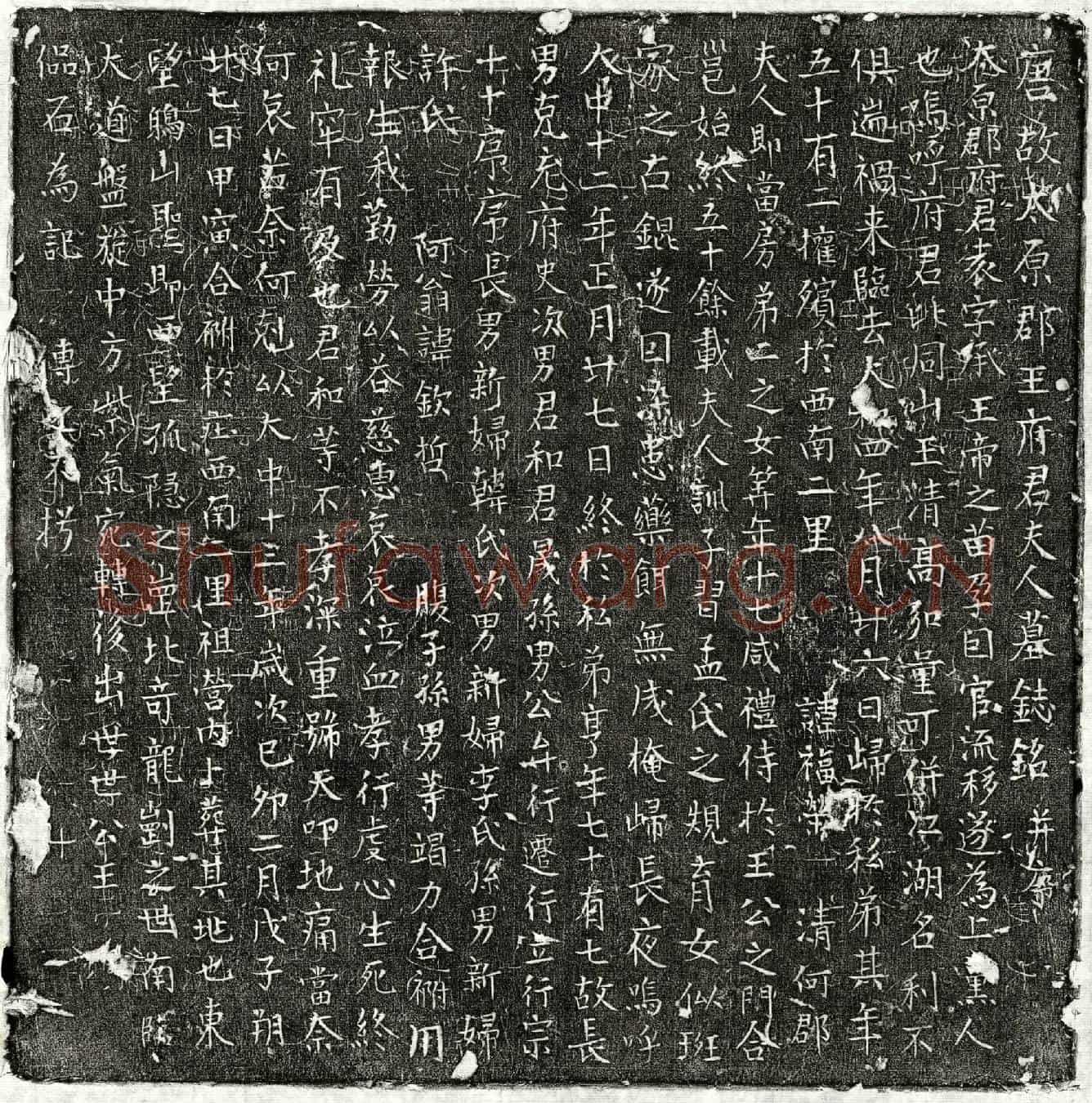 唐王袁、王袁妻□氏墓誌(唐故太原郡王府君夫人墓鋕铭并序)