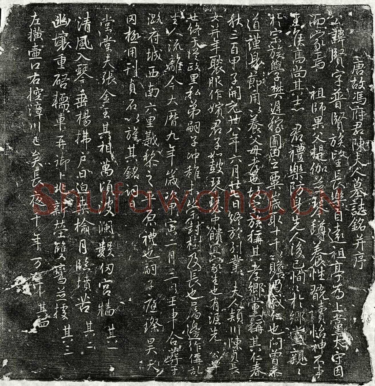 唐冯贤、冯贤妻陈氏墓誌(唐故冯府君陈夫人墓誌铭并序)