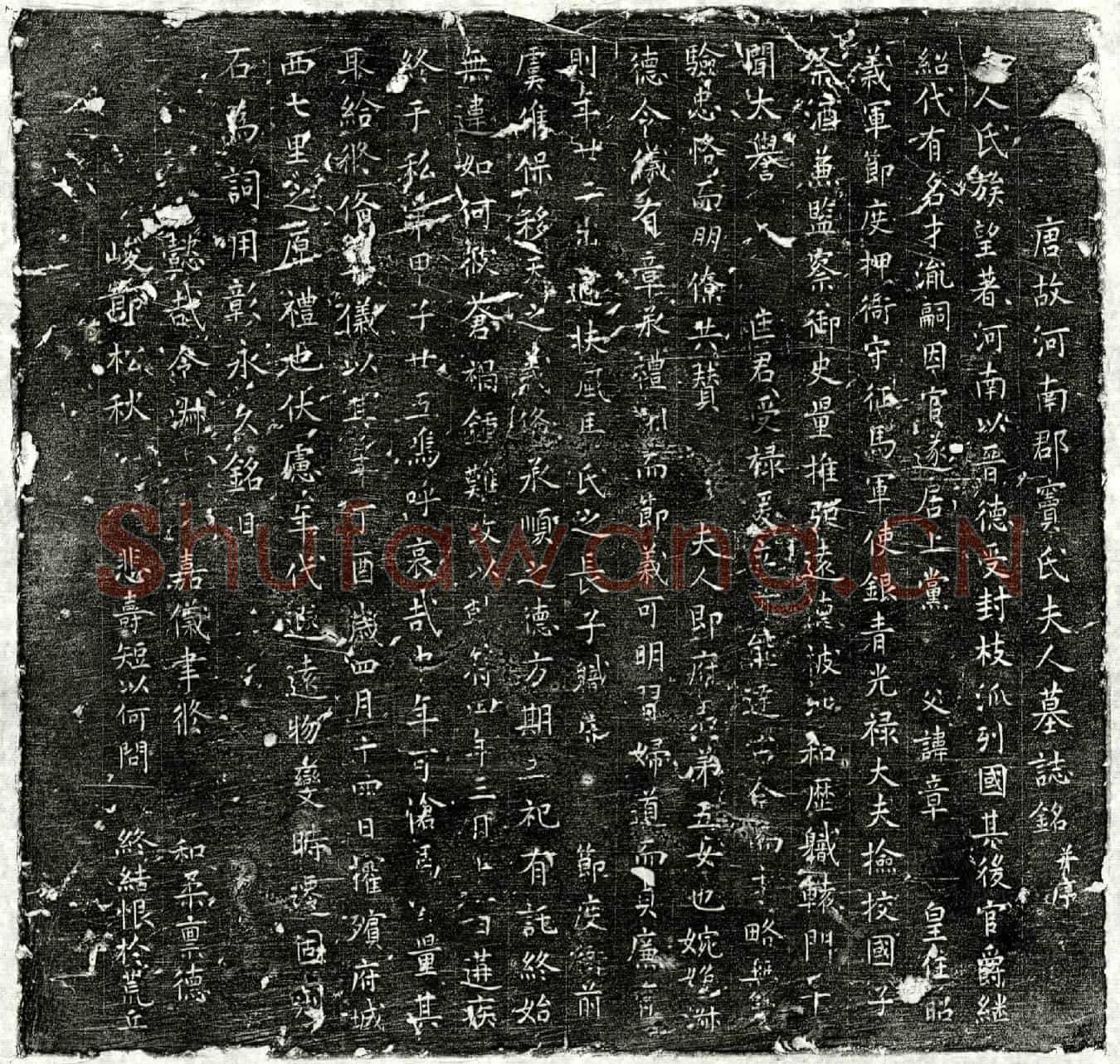 唐马君妻窦氏墓誌(唐故河南郡窦氏夫人墓誌铭并序)