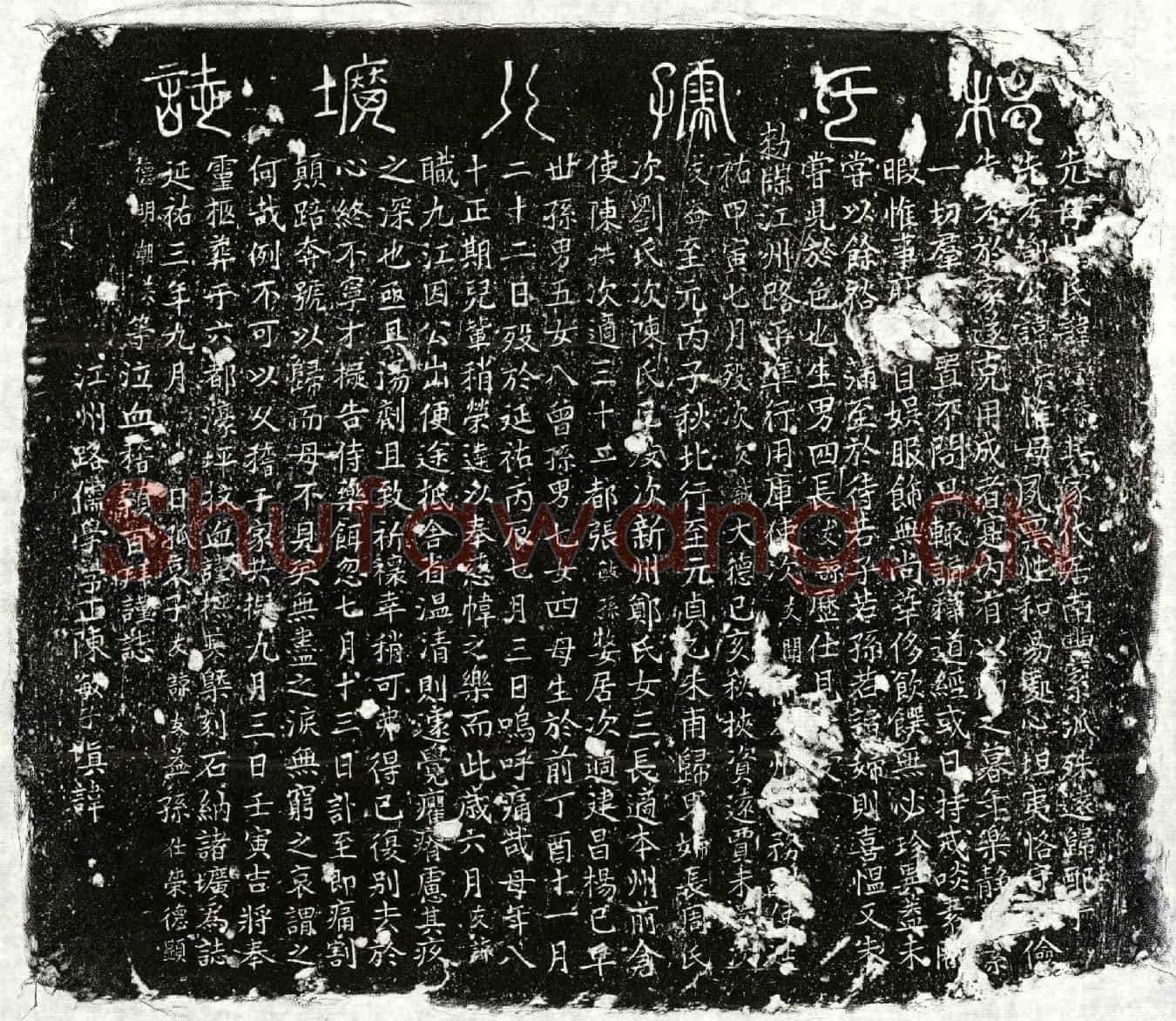元邓宗妻揭懿恭墓誌