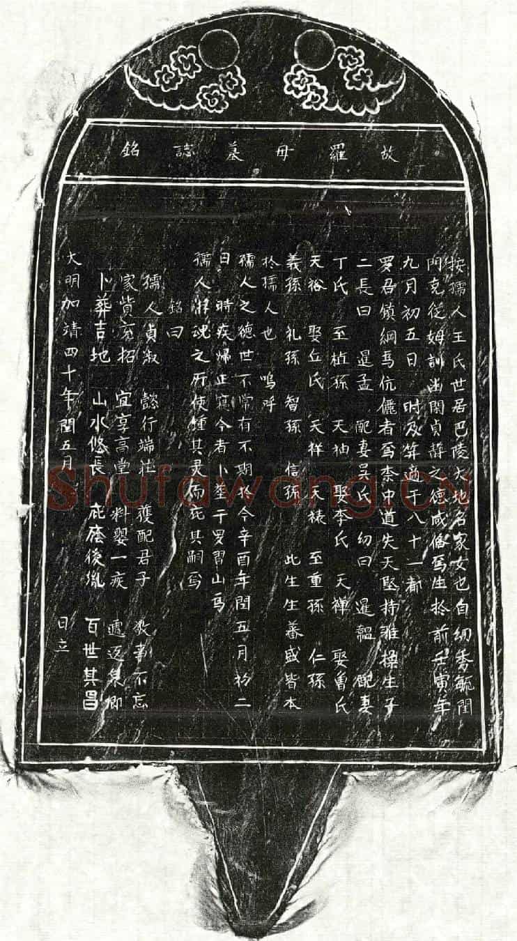 明罗镇纲妻王氏墓誌