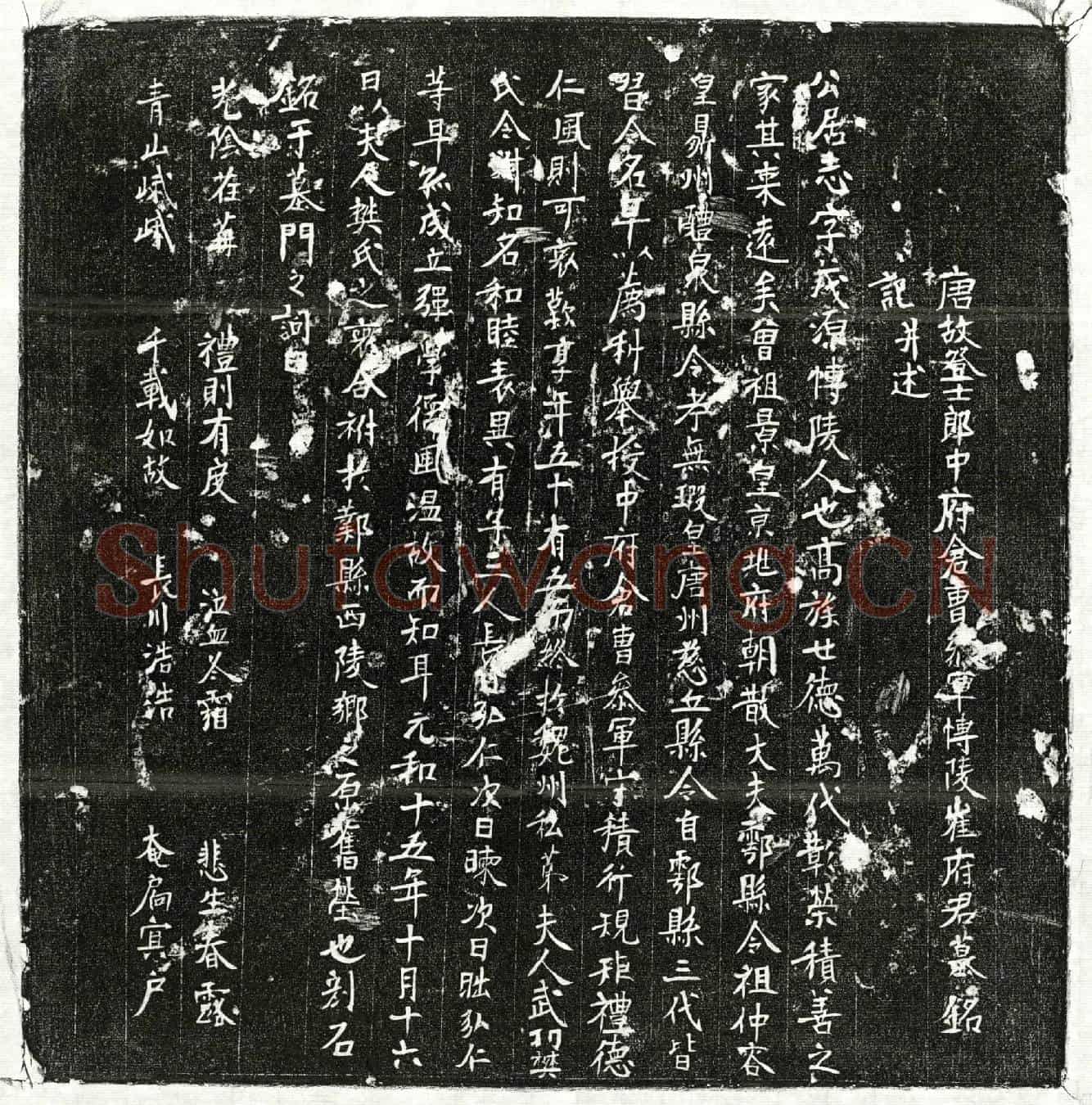 唐崔居志墓誌(唐故登士郎中府仓曹参军博陵崔府君墓铭记并述)