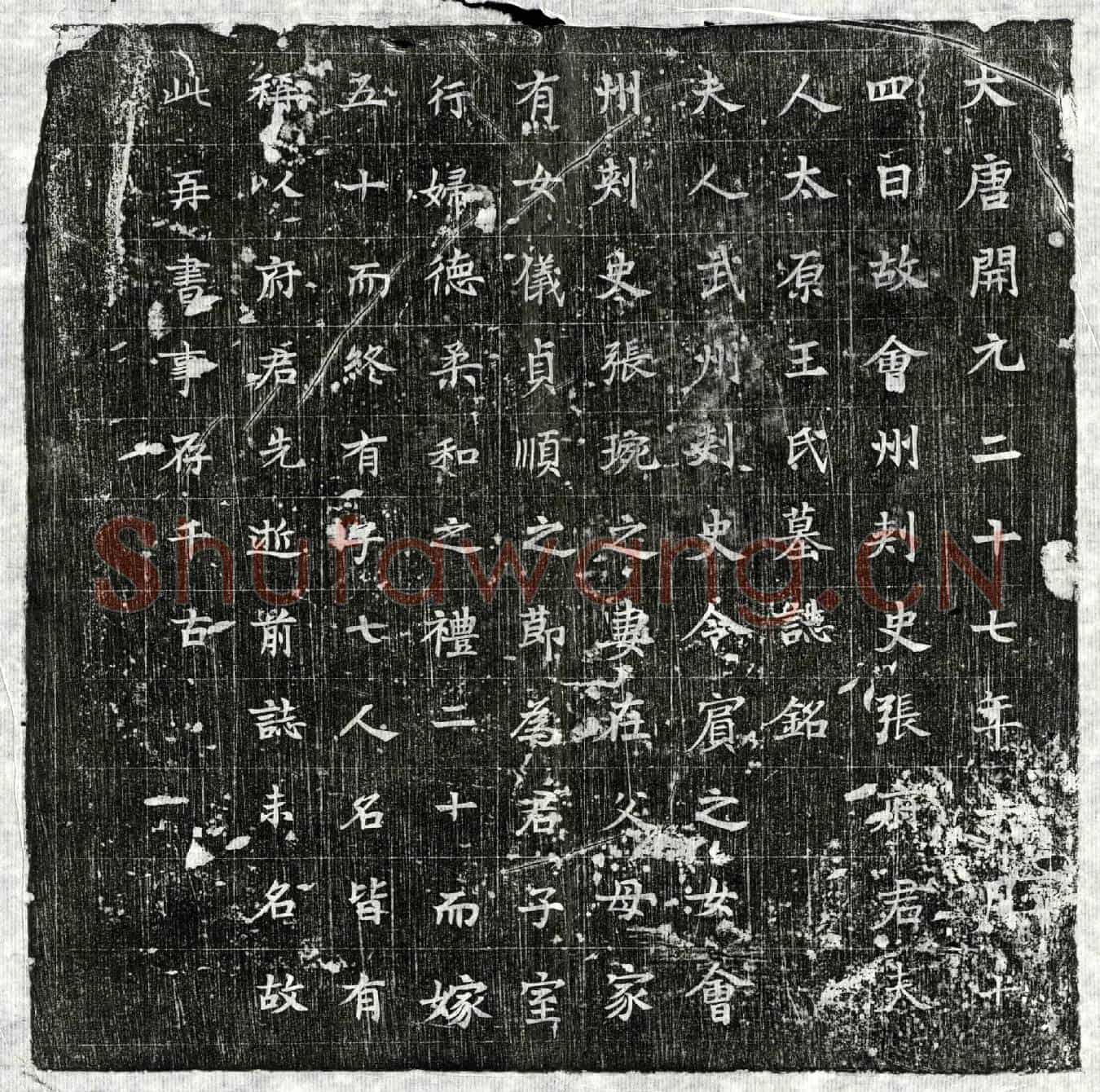 唐张琬妻王氏墓誌(大唐开元二十七年十月十四日故会州刺史张府君夫人太原王氏墓誌铭)