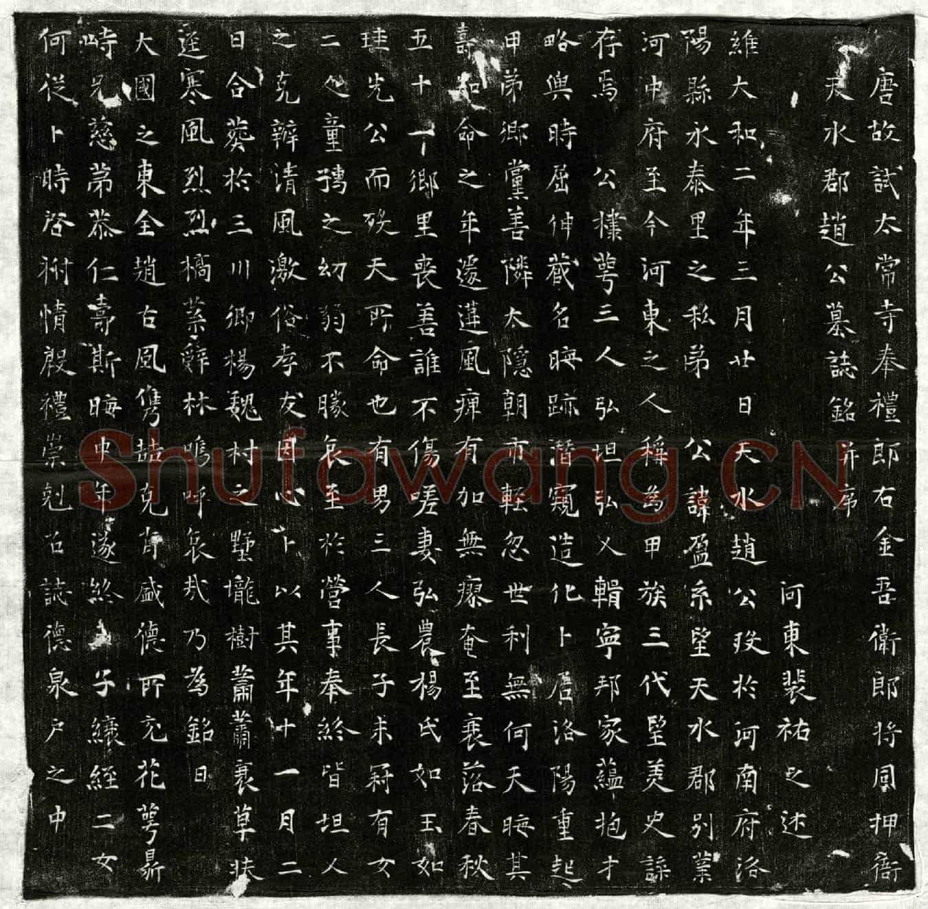 唐赵盈墓誌(唐故试太常寺奉礼郎右金吾卫郎将同押衙天水郡赵公墓誌铭并序)