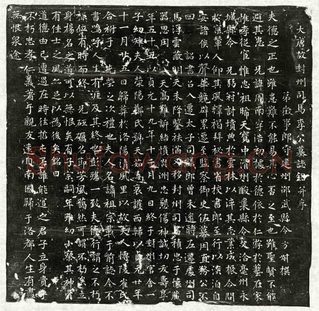 唐李周南墓誌(大唐故封州司马李公墓誌铭并序)