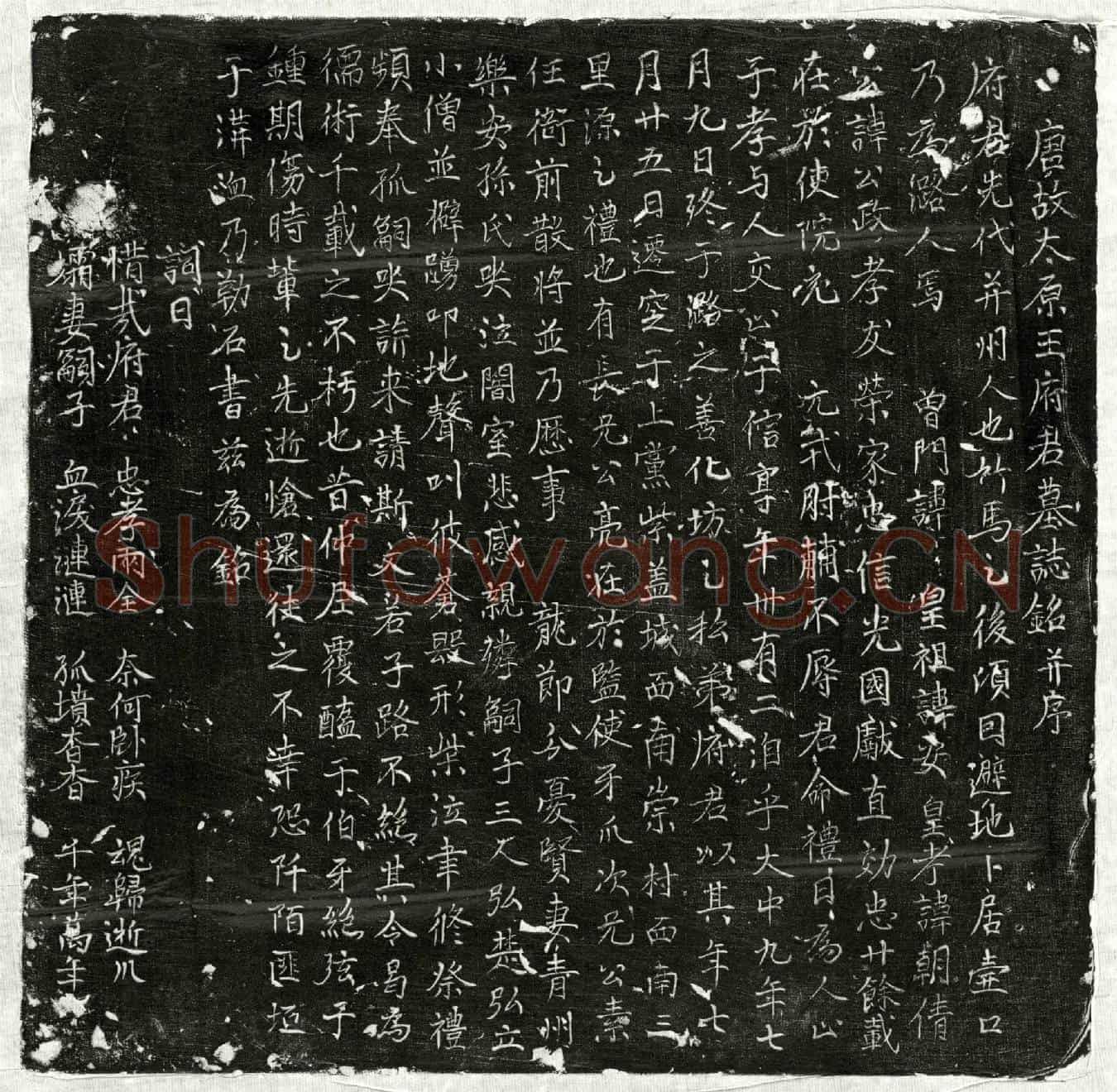 唐王公政墓誌(唐故太原王府君墓誌铭并序)