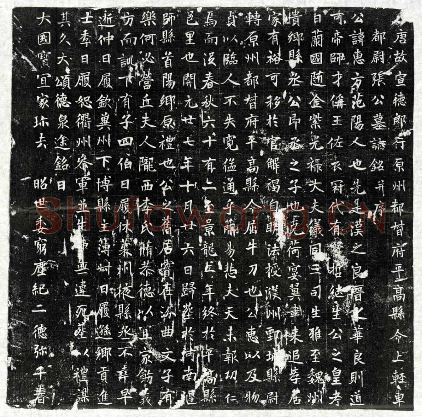 唐张惠方墓誌(唐故宣德郎行原州都督府平高县令上轻车都尉张公墓誌铭并序)