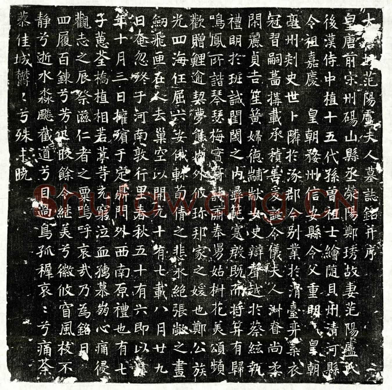唐郑琇妻卢氏墓誌(大唐故范阳卢夫人墓誌铭并序)