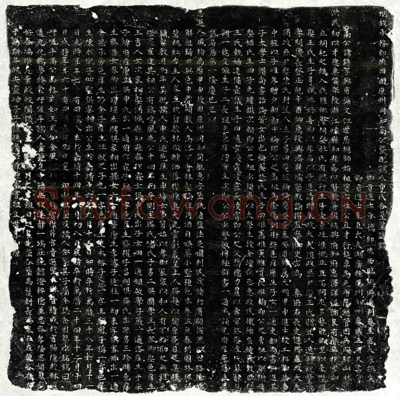 明高诗、高诗妻申氏墓誌(明故承务郎陜西固原州同知高公暨配孺人申氏合葬墓誌铭)