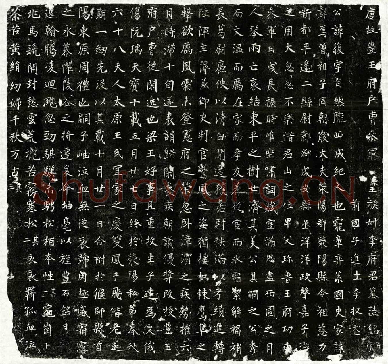 唐李复墓誌(唐故豊王府户曹参军皇族叔李府君墓誌铭并序)