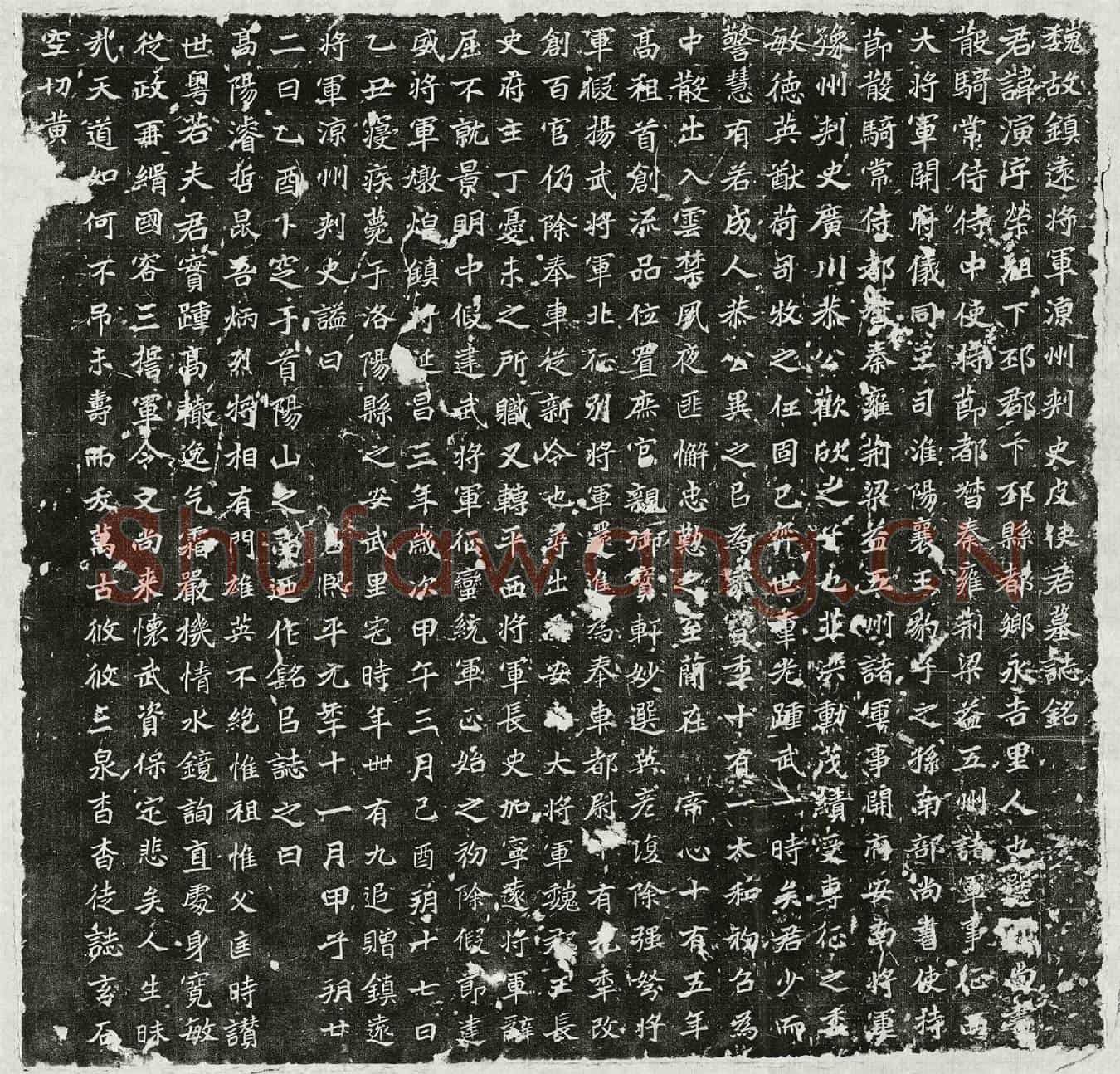 北朝皮演墓誌(魏故镇远将军凉州刺史皮使君墓誌铭)